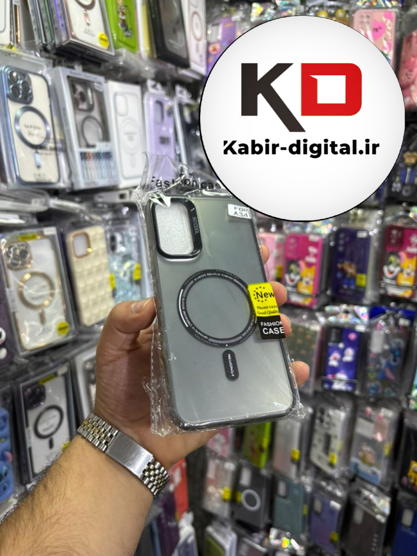 قاب گوشی Galaxy A34 سامسونگ اورجینال SO COOL سوکول لنز کرومی براق طرح مگ سیف اسپرت Sport خاکستری