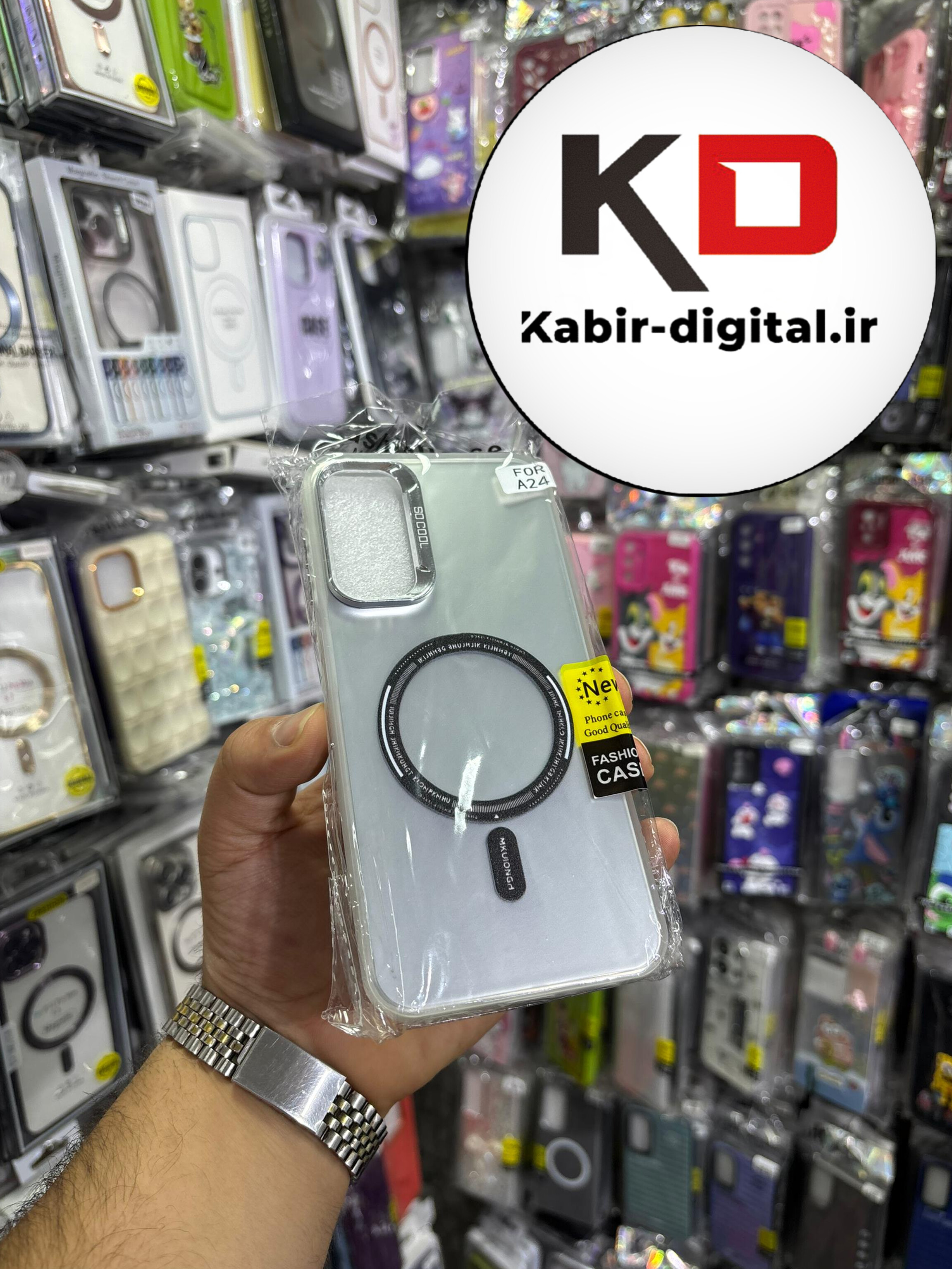 قاب گوشی Galaxy A24 سامسونگ اورجینال SO COOL سوکول لنز کرومی براق طرح مگ سیف اسپرت Sport خاکستری