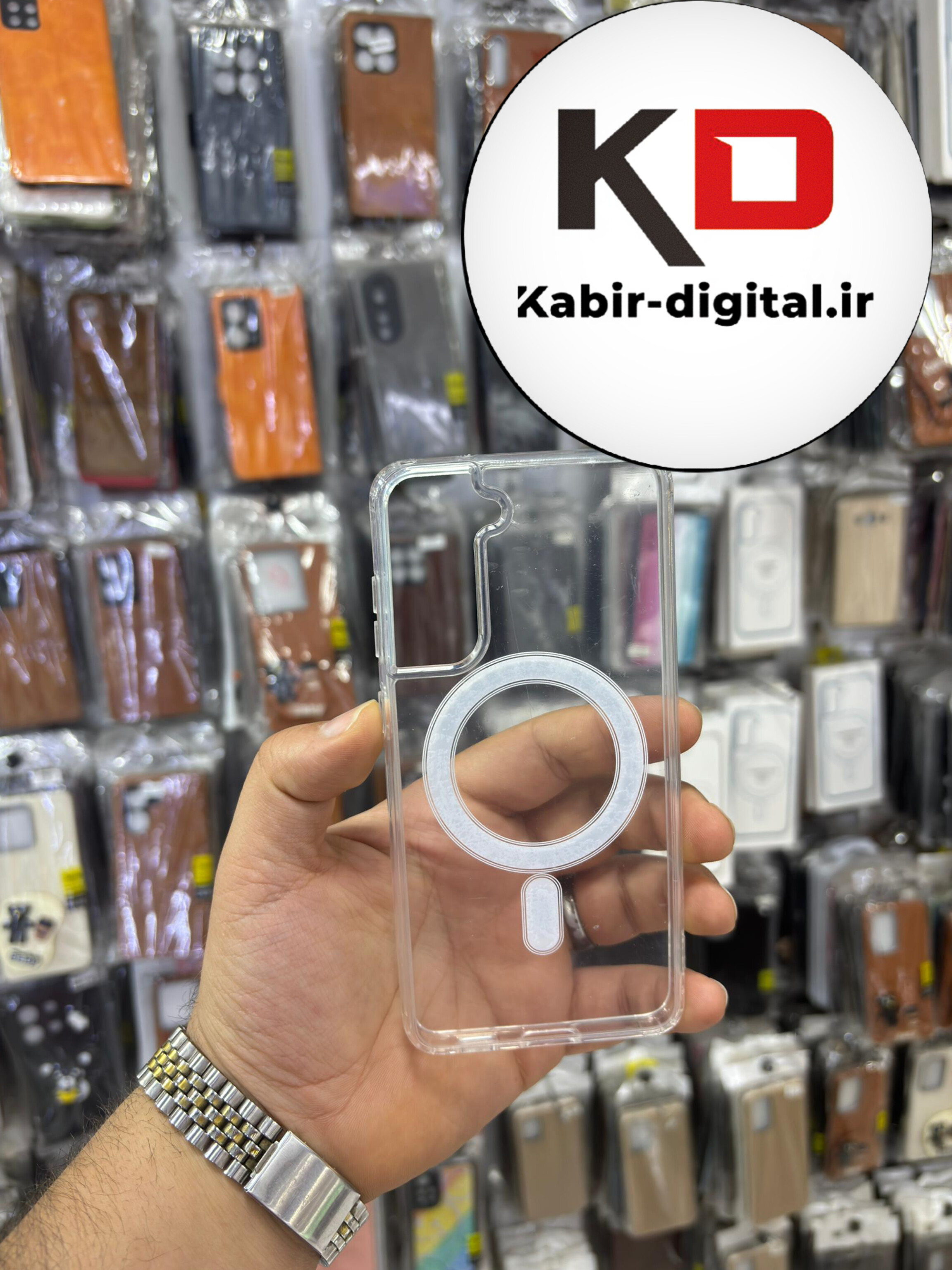 قاب گوشی Galaxy S21 FE سامسونگ  شفاف مگ سیف دار MagSafe اورجینال ایربگ دار