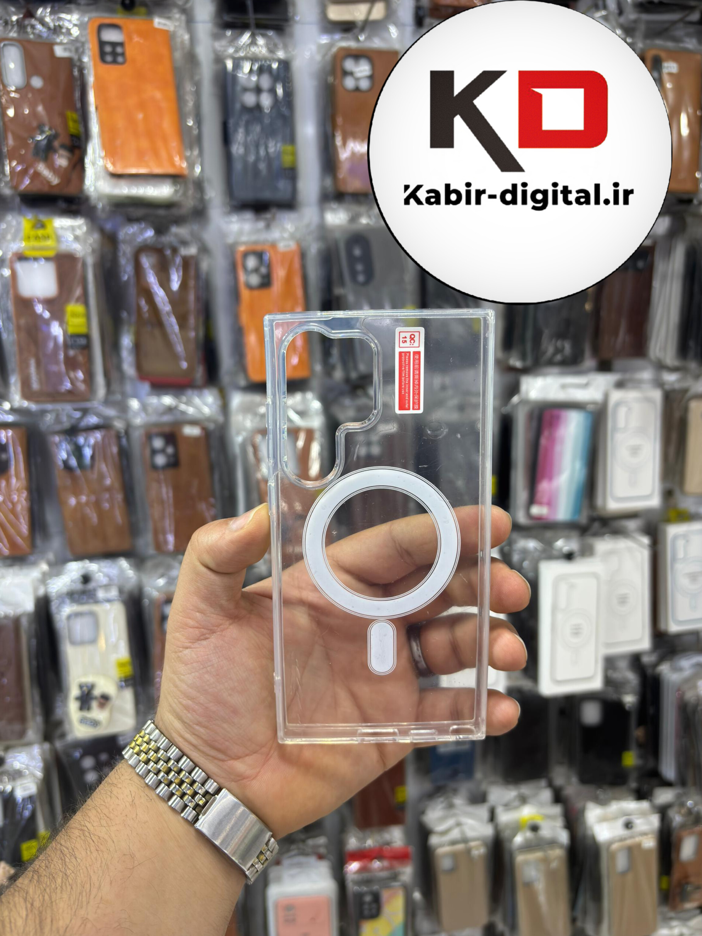 قاب گوشی Galaxy S24 Ultra سامسونگ  شفاف مگ سیف دار MagSafe اورجینال ایربگ دار