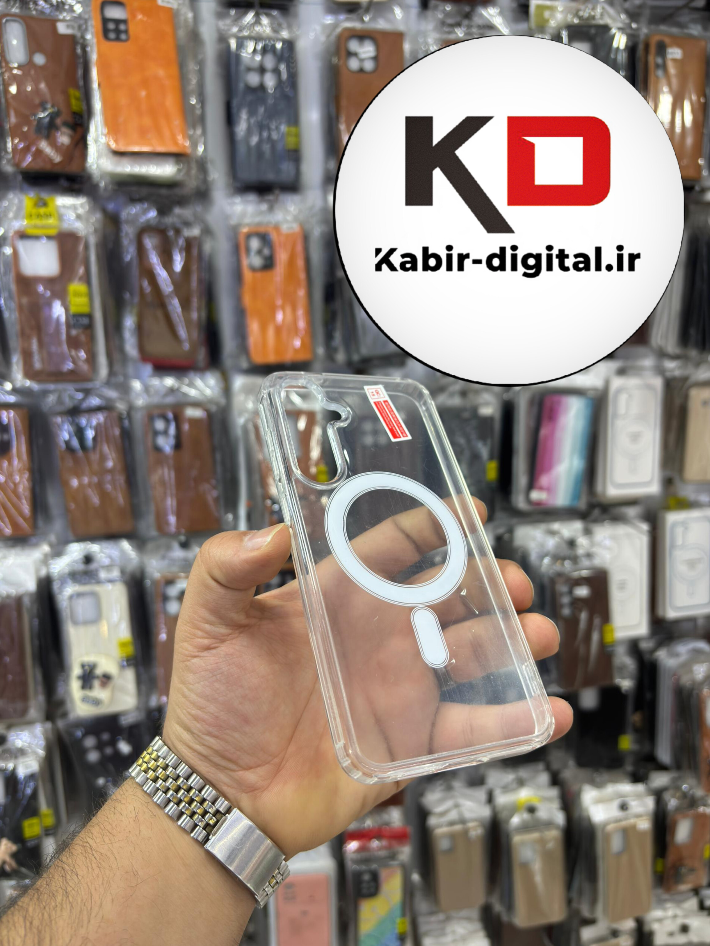 قاب گوشی Galaxy S24 FE سامسونگ  شفاف مگ سیف دار MagSafe اورجینال ایربگ دار