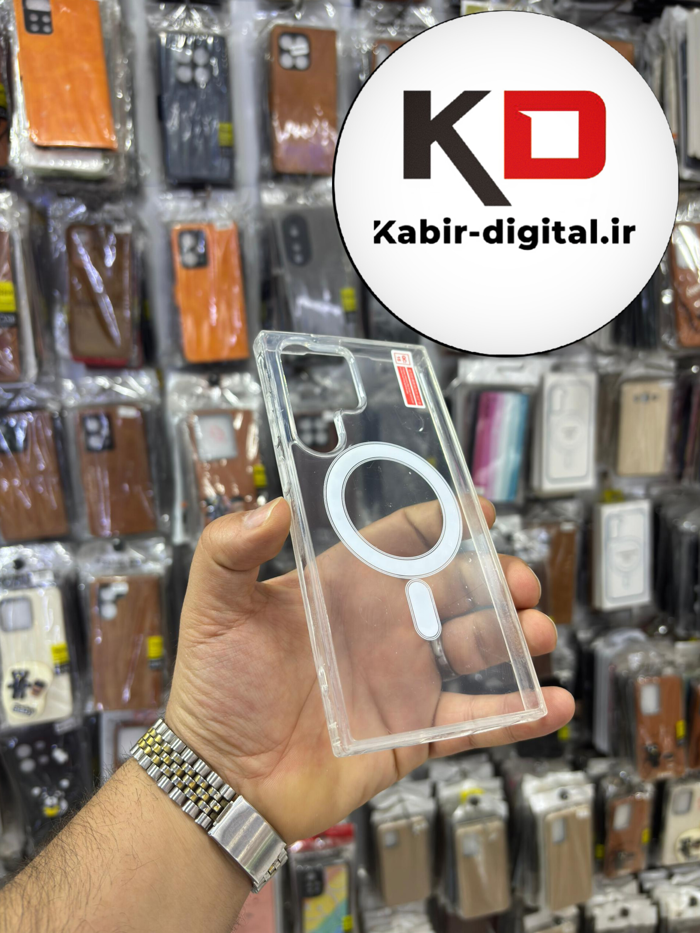قاب گوشی Galaxy S23 Ultra سامسونگ  شفاف مگ سیف دار MagSafe اورجینال ایربگ دار