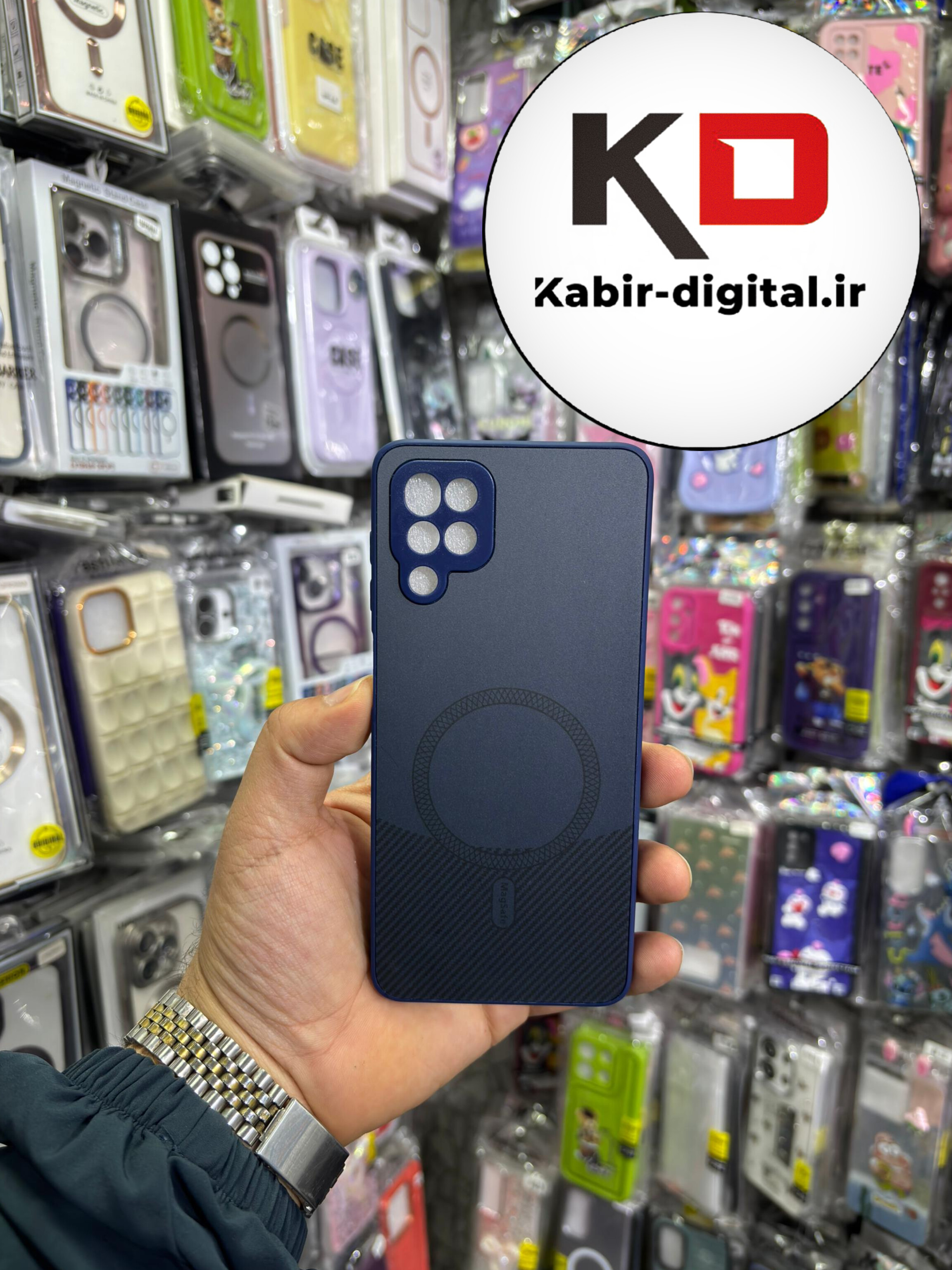 قاب گوشی Galaxy A12 / M12 سامسونگ کربن طرح مگ سیف فلزی Magsafe لوکس محافظ لنز دار