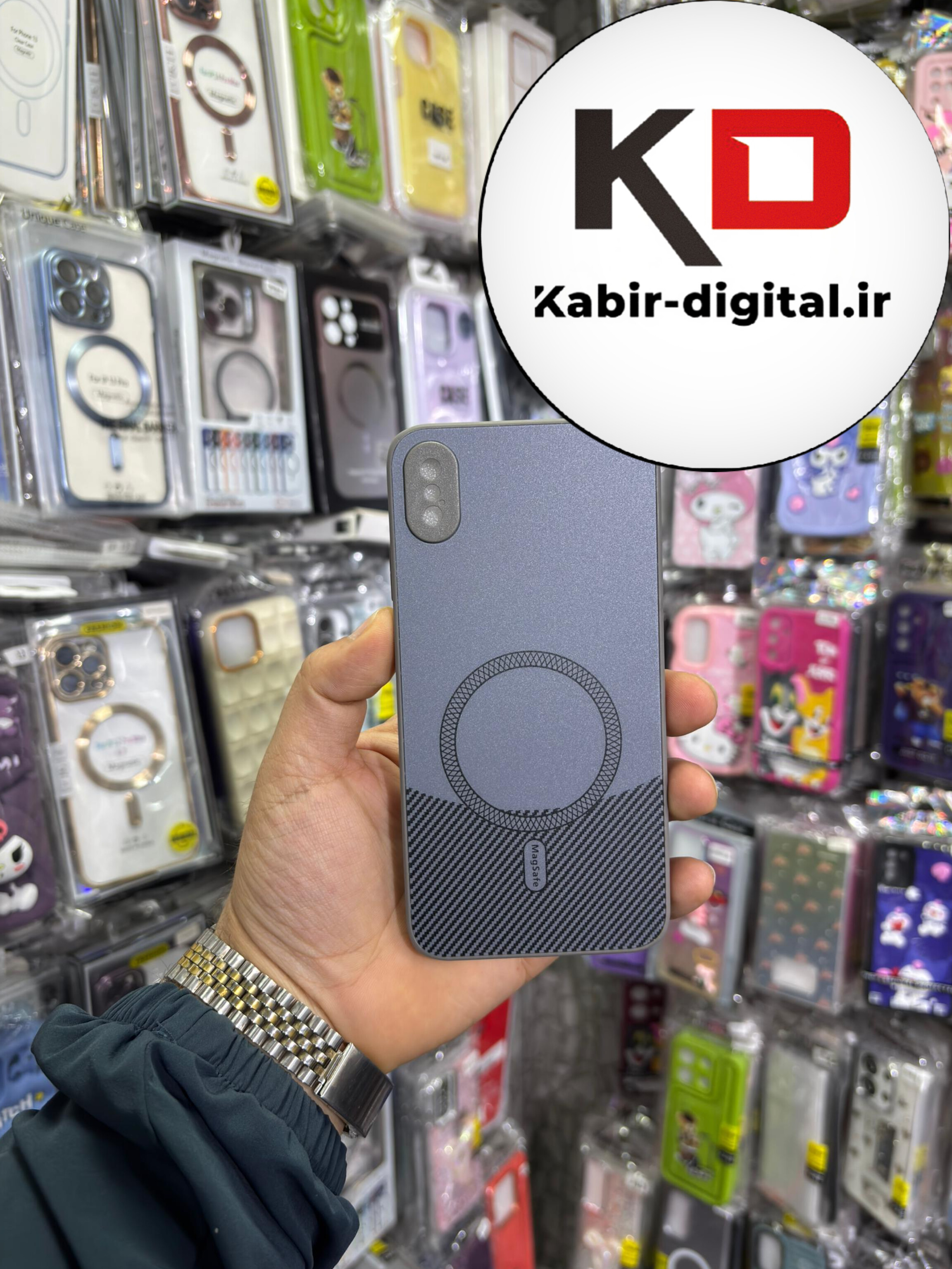 قاب گوشی iPhone XS Max آیفون کربن طرح مگ سیف فلزی Magsafe لوکس محافظ لنز دار