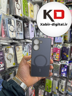 قاب گوشی Redmi turbo 4 5g / POCO X7 Pro شیائومی کربن طرح مگ سیف فلزی Magsafe لوکس محافظ لنز دار