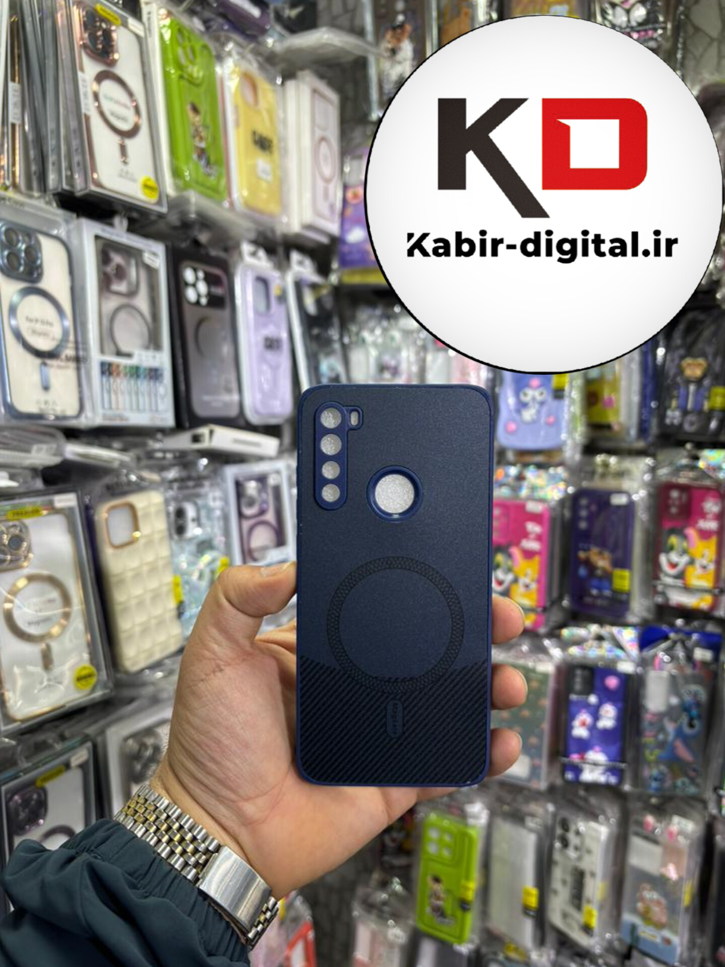قاب گوشی Redmi Note 8 شیائومی کربن طرح مگ سیف فلزی Magsafe لوکس محافظ لنز دار