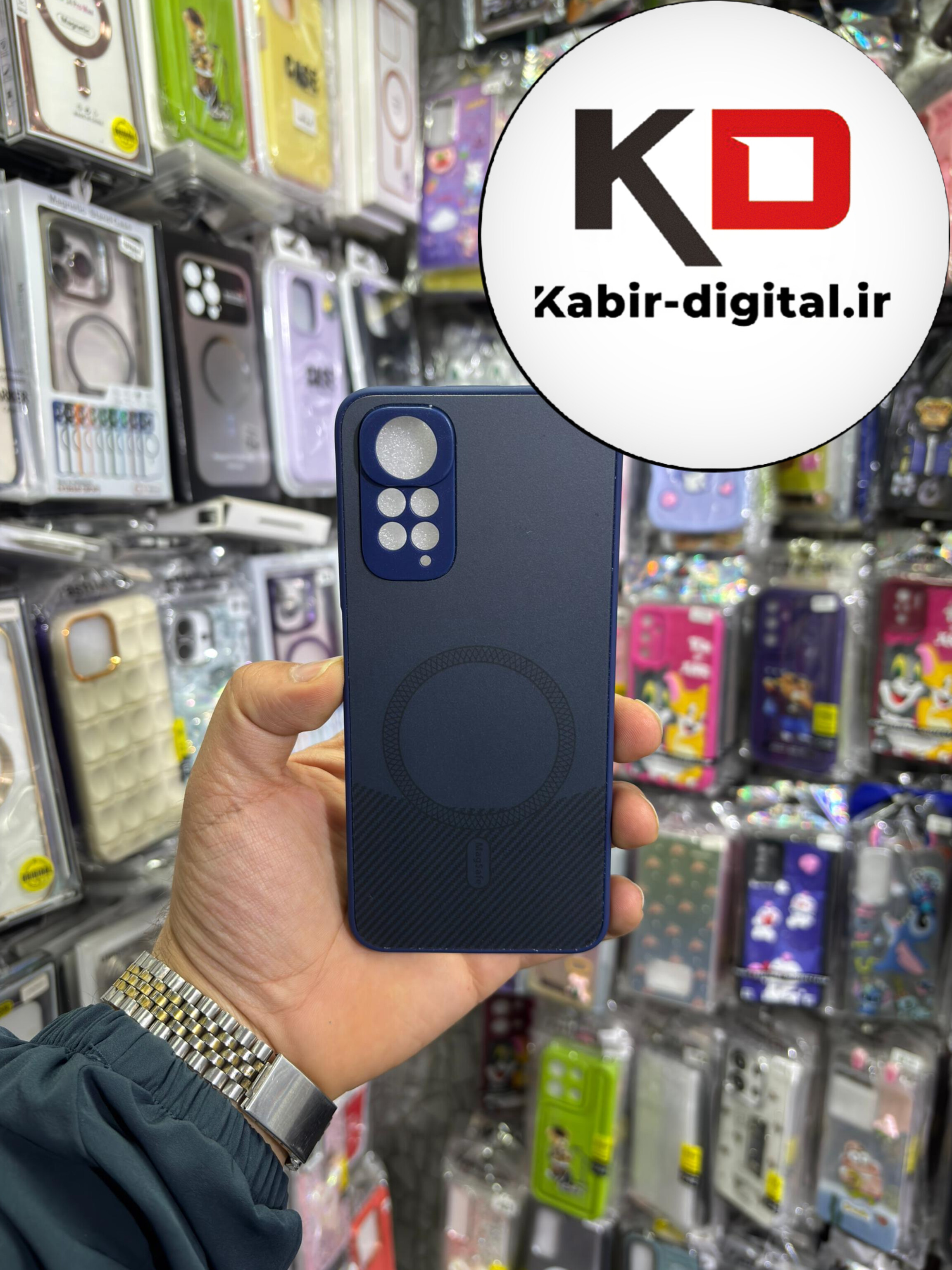 قاب گوشی Redmi Note 11 / Note 11s شیائومی کربن طرح مگ سیف فلزی Magsafe لوکس محافظ لنز دار