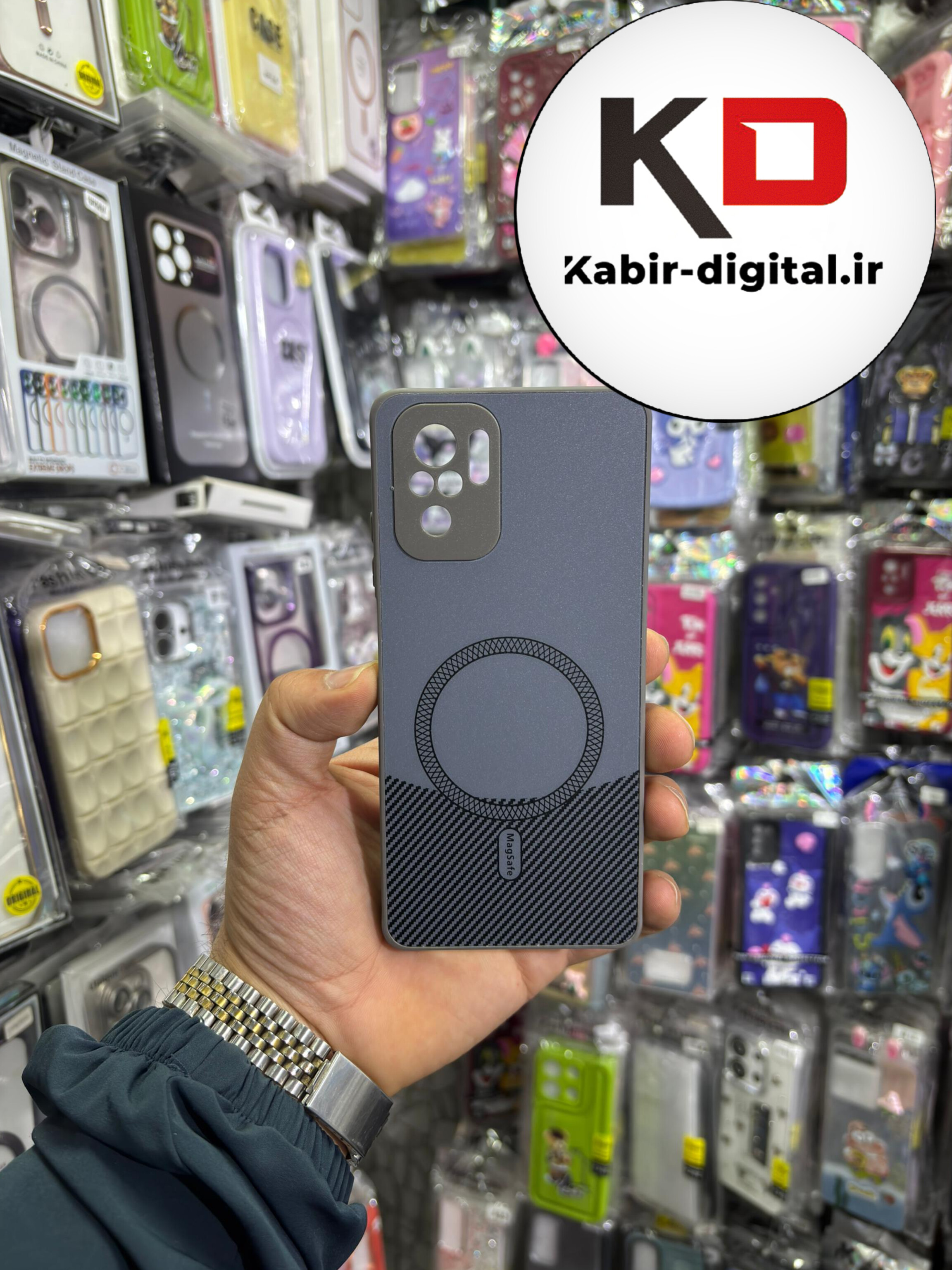 قاب گوشی Note 10 / Note 10s / POCO M5s شیائومی کربن طرح مگ سیف فلزی Magsafe لوکس محافظ لنز دار