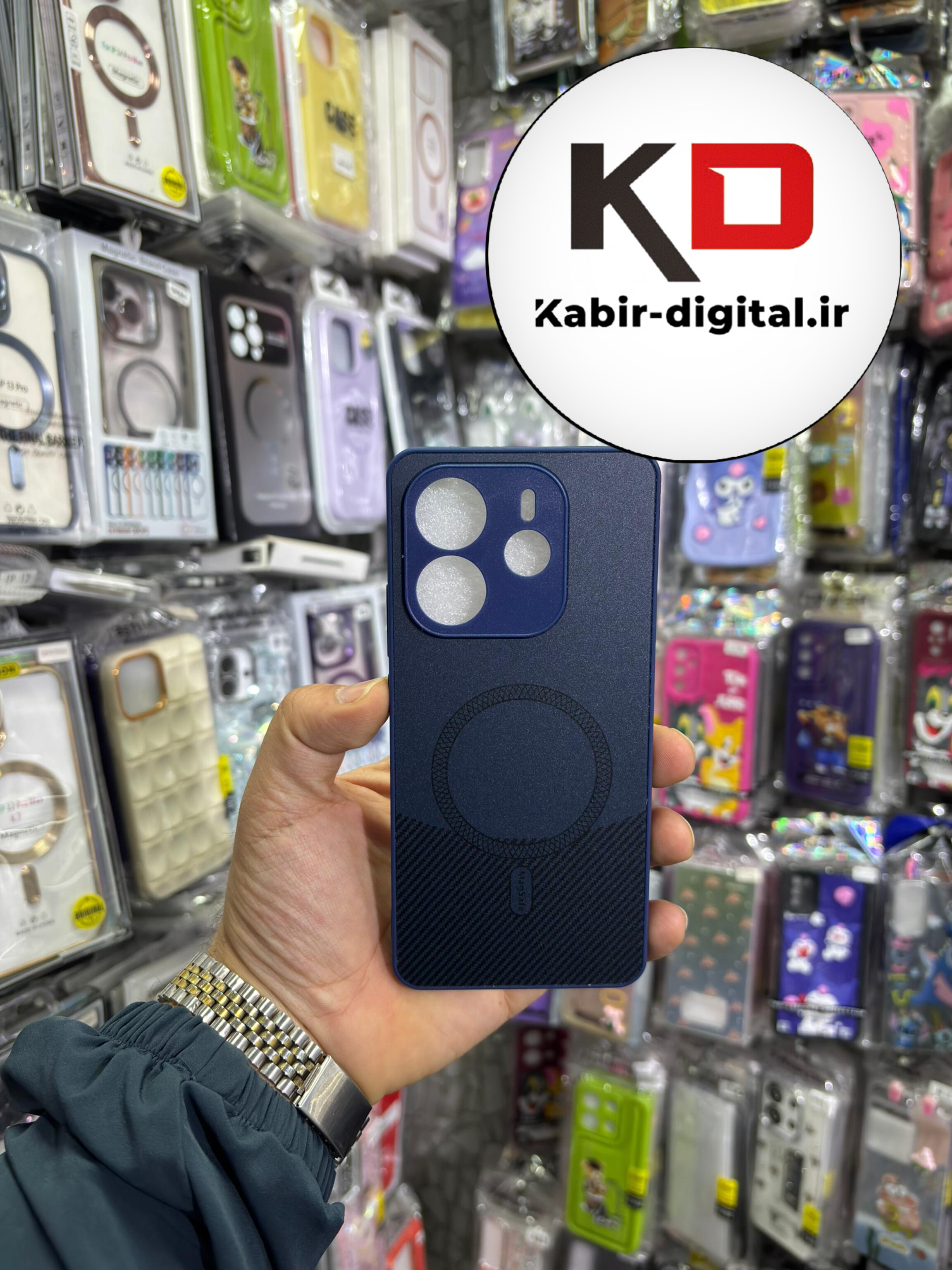 قاب گوشی Redmi Note 14 4g شیائومی کربن طرح مگ سیف فلزی Magsafe لوکس محافظ لنز دار