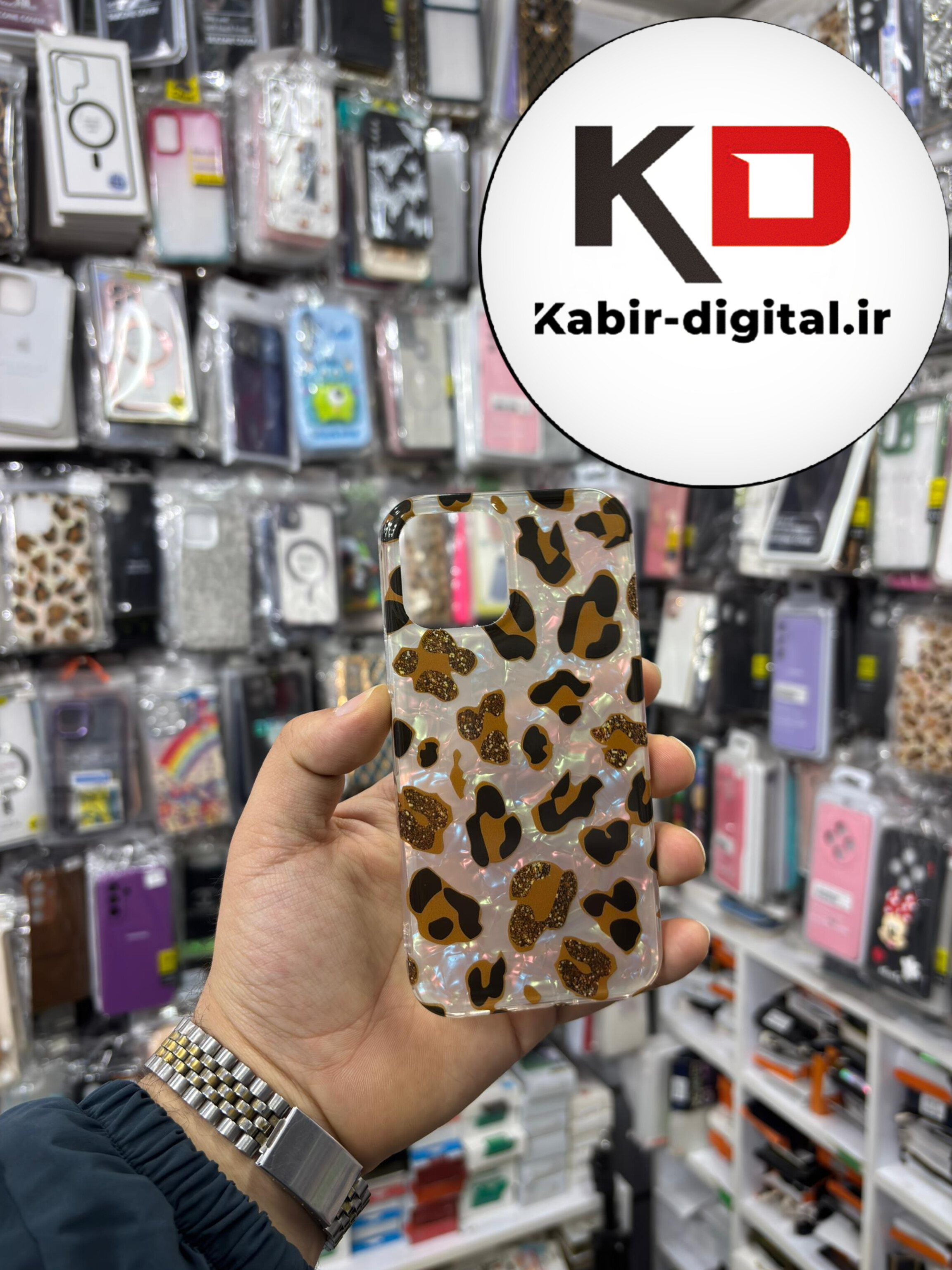 قاب گوشی iPhone 12 / 12 Pro Max آیفون فانتزی براق IMD لیزری لاکچری سخت HARD طرح پلنگی