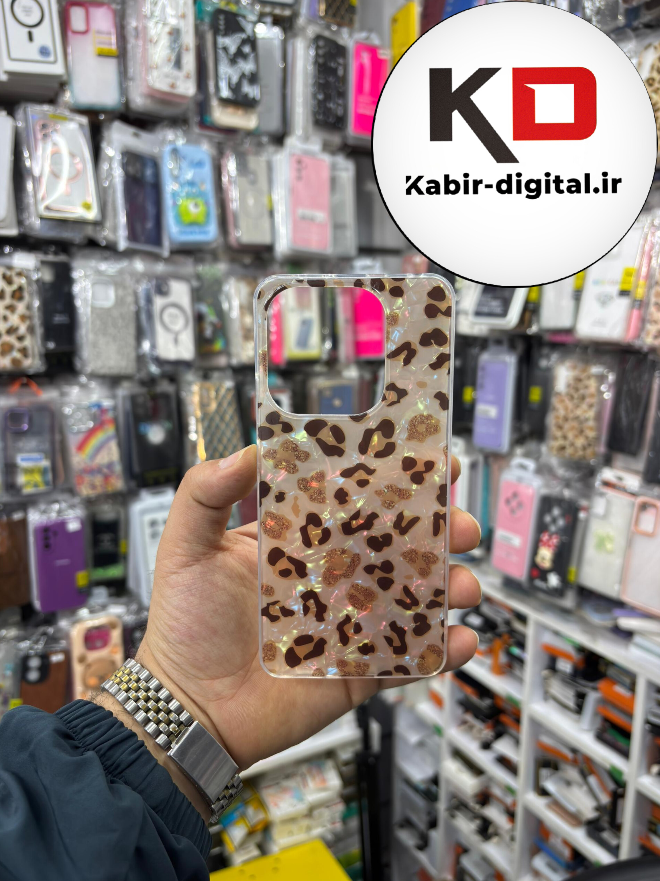 قاب گوشی Redmi Note 14 4G شیائومی فانتزی براق IMD لیزری لاکچری سخت HARD طرح پلنگی