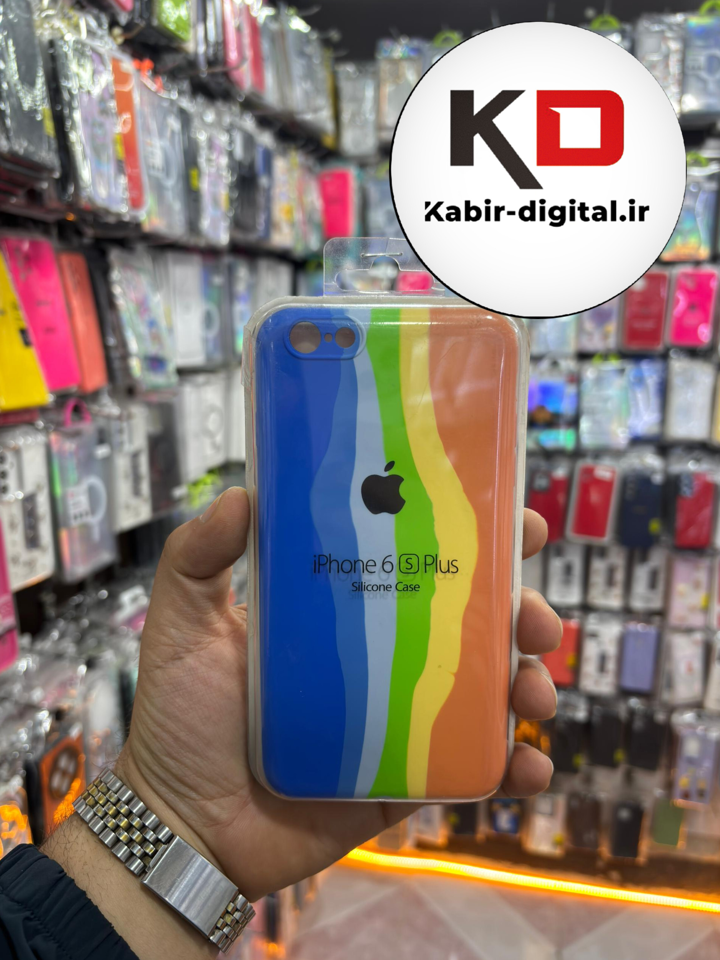 قاب گوشی iPhone 6s آیفون سیلیکونی اورجینال پاک کنی رنگین کمان درجه یک زیربسته محافظ لنز دار