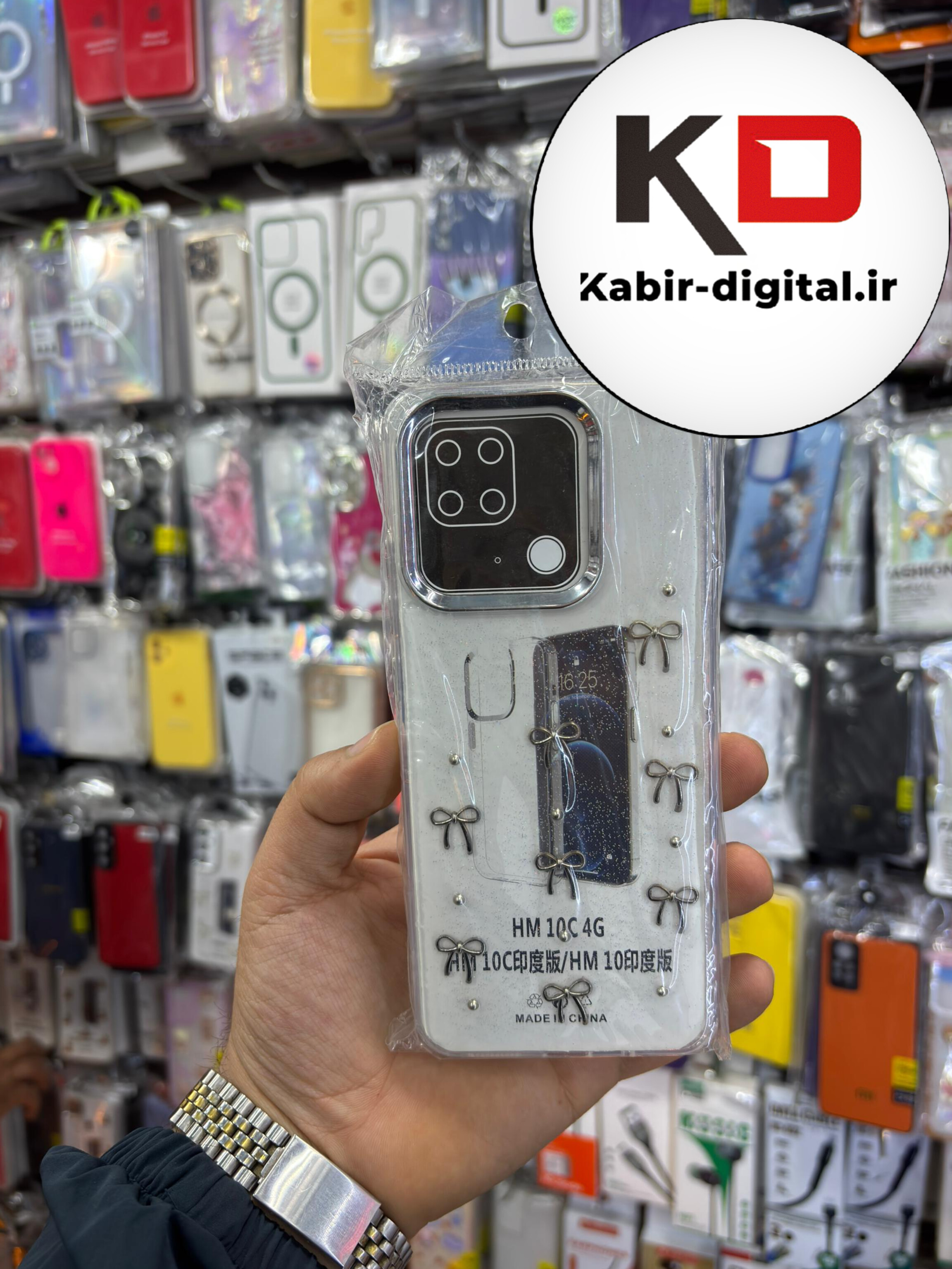 قاب گوشی  Redmi 12C / Poco C40 / Redmi 10C شیائومی لاکچری شفاف رزینی طرح شاین لنز کرومی طرح پاپیون