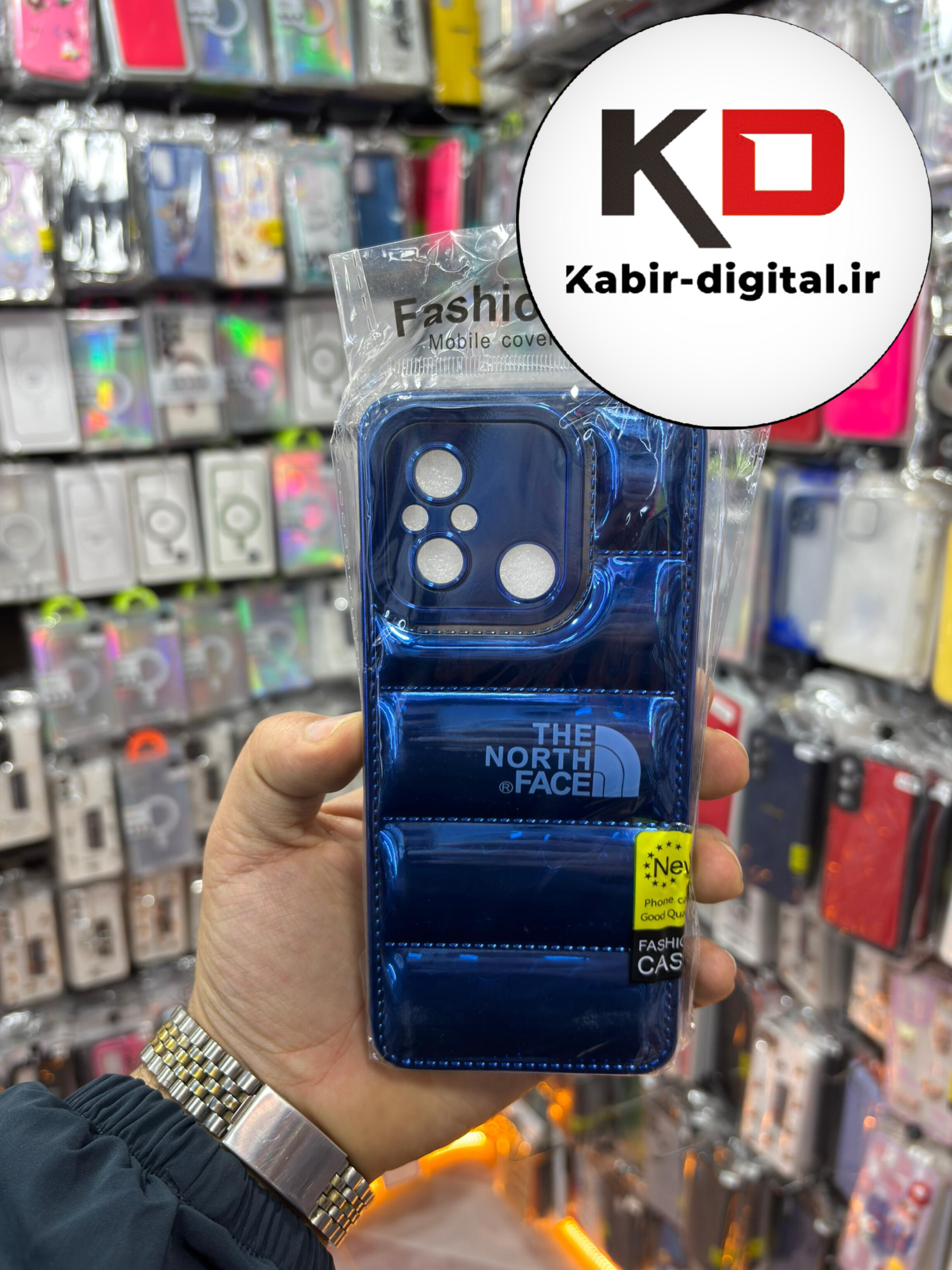 قاب گوشی Poco C55 / Redmi 12C شیائومی سیلیکونی ژله ای براق THE NORTH FACE پافر PC زیر بسته محافظ لنز دار
