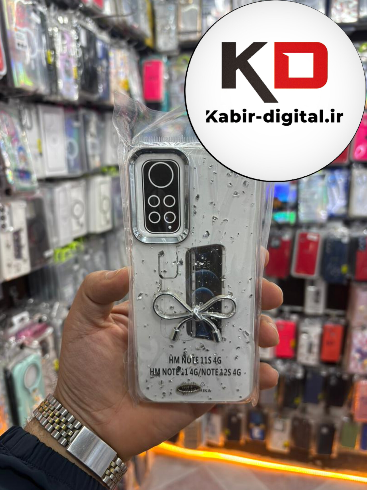 قاب گوشی Redmi Note 11  / Note 11s / Note 12s شیائومی لاکچری شفاف رزینی طرح شاین لنز کرومی