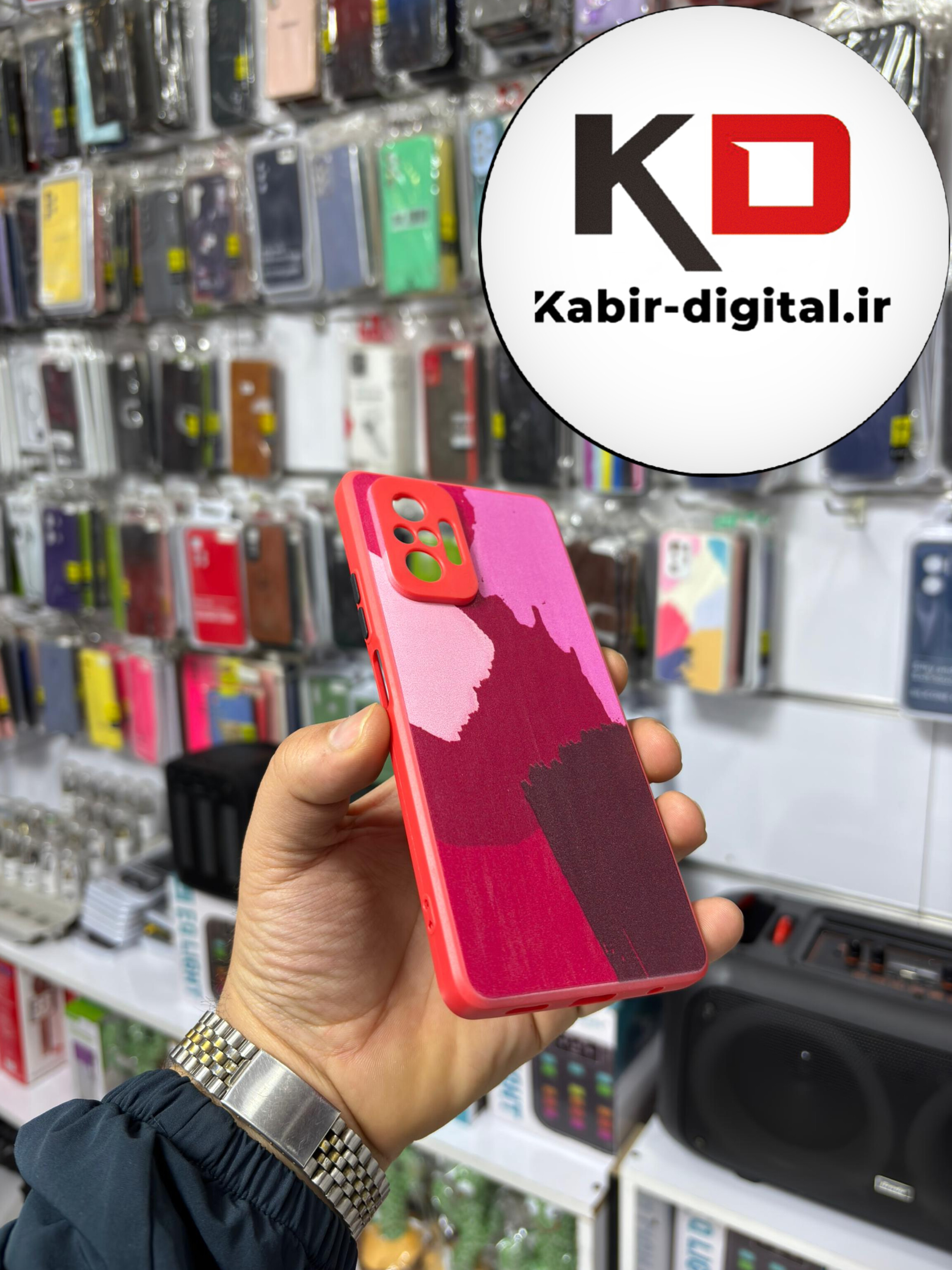 قاب گوشی Note 10 Pro شیائومی پشت گلس شیشه ای محافظ لنز دار آبرنگی لیزری قرمز