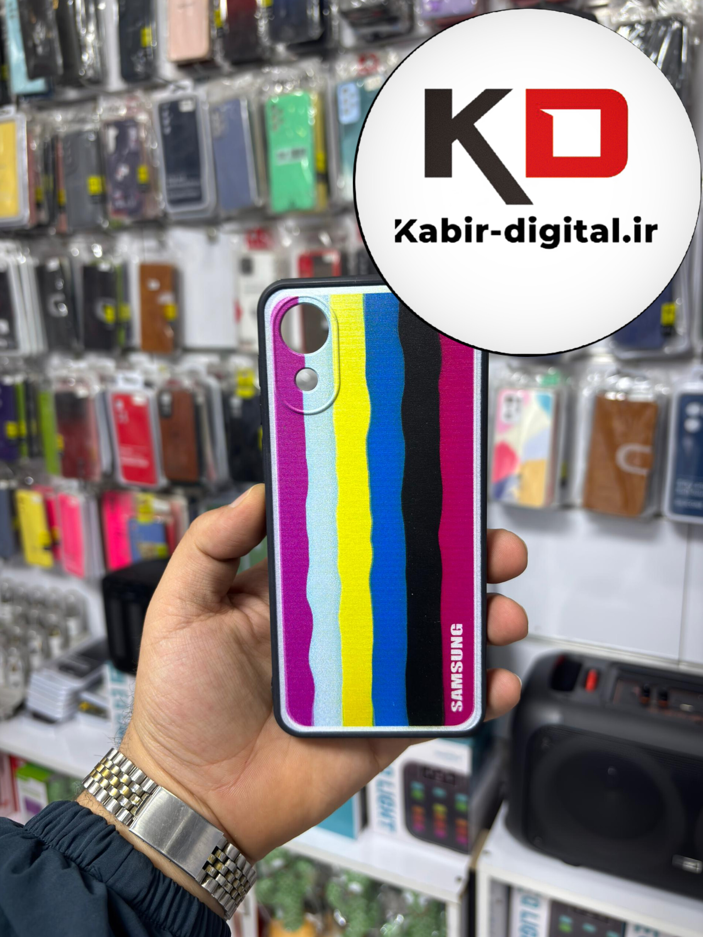 قاب گوشی Galaxy A03 Core سامسونگ پشت گلس شیشه ای محافظ لنز دار آبرنگی لیزری