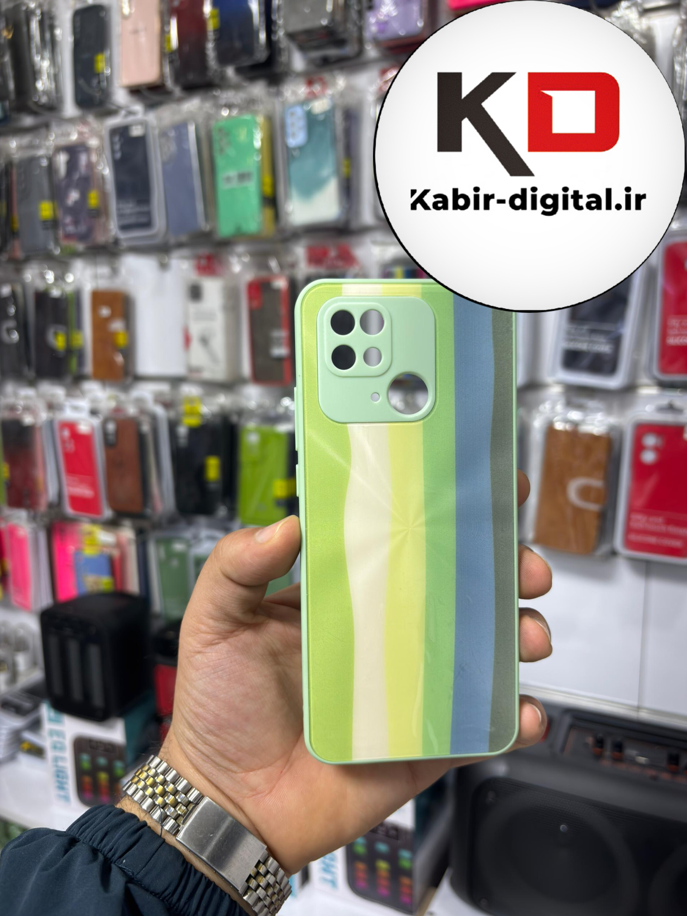 قاب گوشی Redmi 10c  / POCO C40 شیائومی پشت گلس شیشه ای محافظ لنز دار آبرنگی لیزری