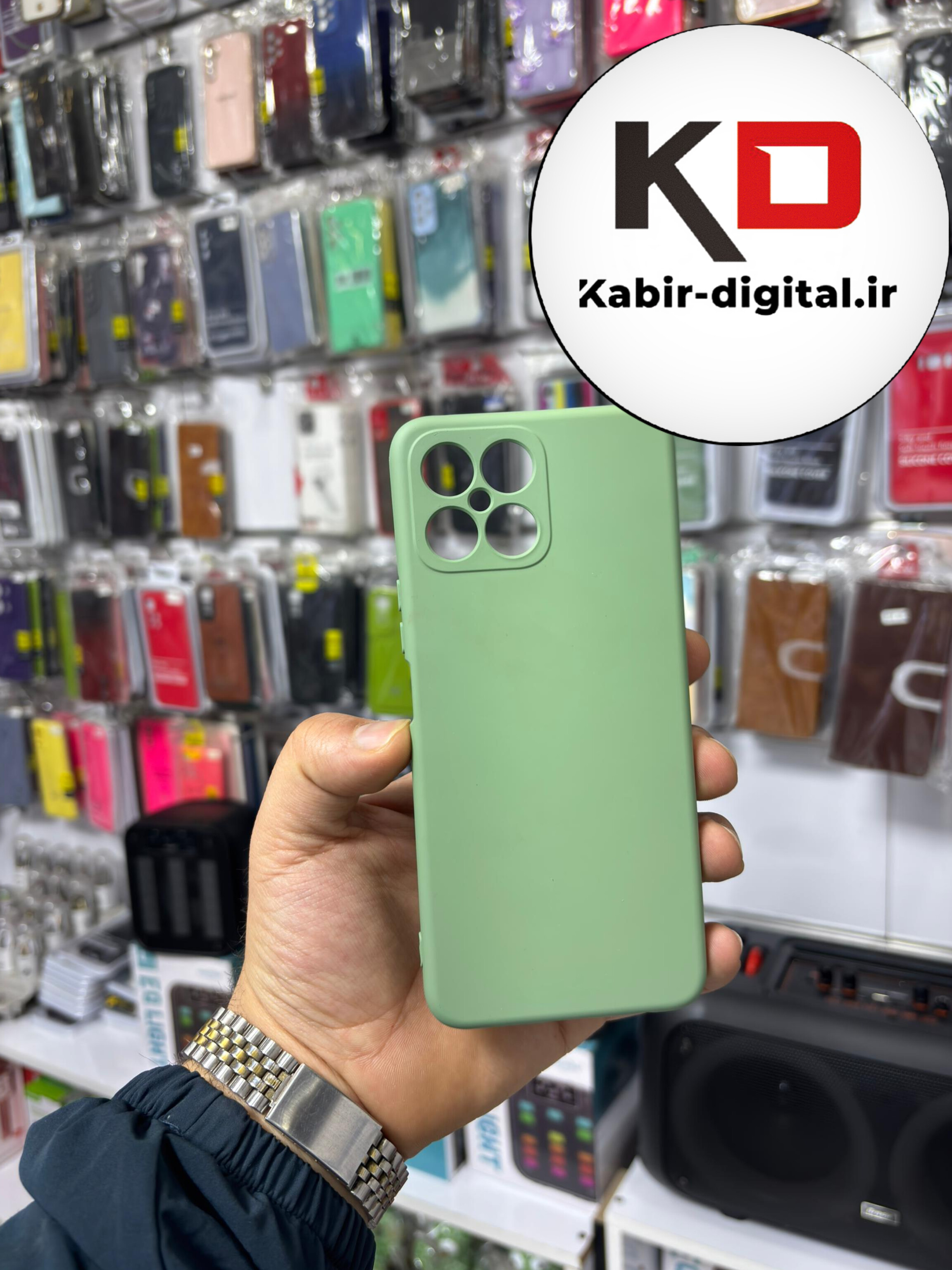 قاب گوشی Honor X8 آنر سیلیکونی اورجینال های کپی درجه یک زیربسته محافظ لنزدار سبزپسته ایی