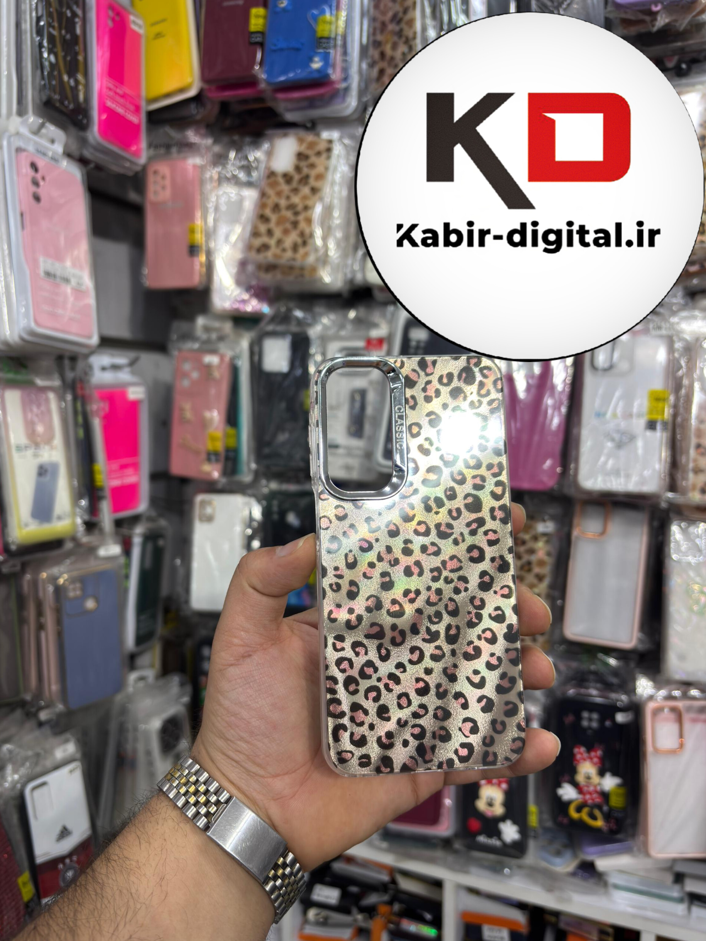 قاب گوشی Galaxy A26/ A16 / A17 سامسونگ لاکچری اورجینال فانتزی رزینی طرح پلنگی لنز کرومی