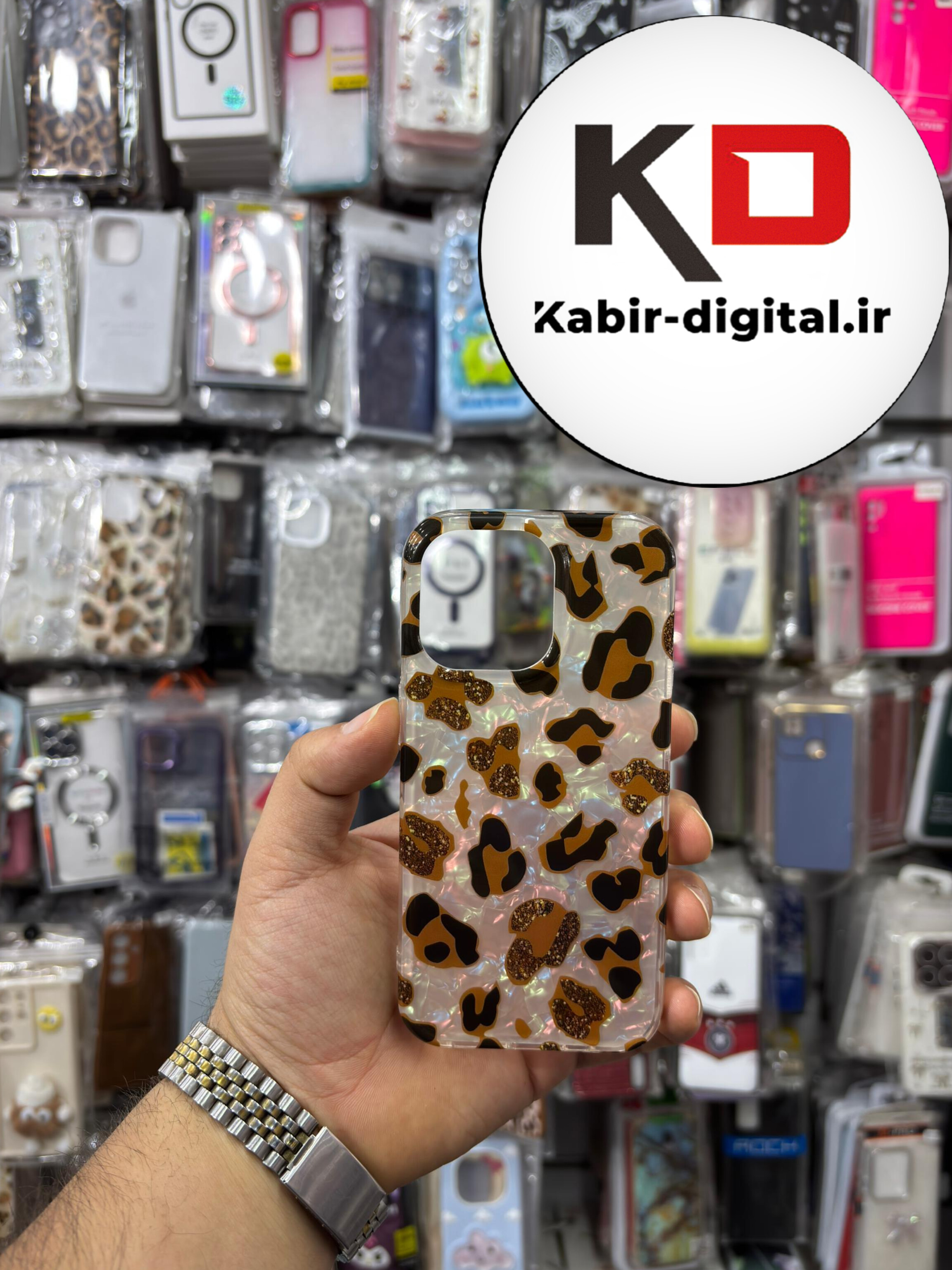 قاب گوشی iPhone 13 Pro Max آیفون فانتزی براق IMD لیزری لاکچری سخت HARD طرح پلنگی