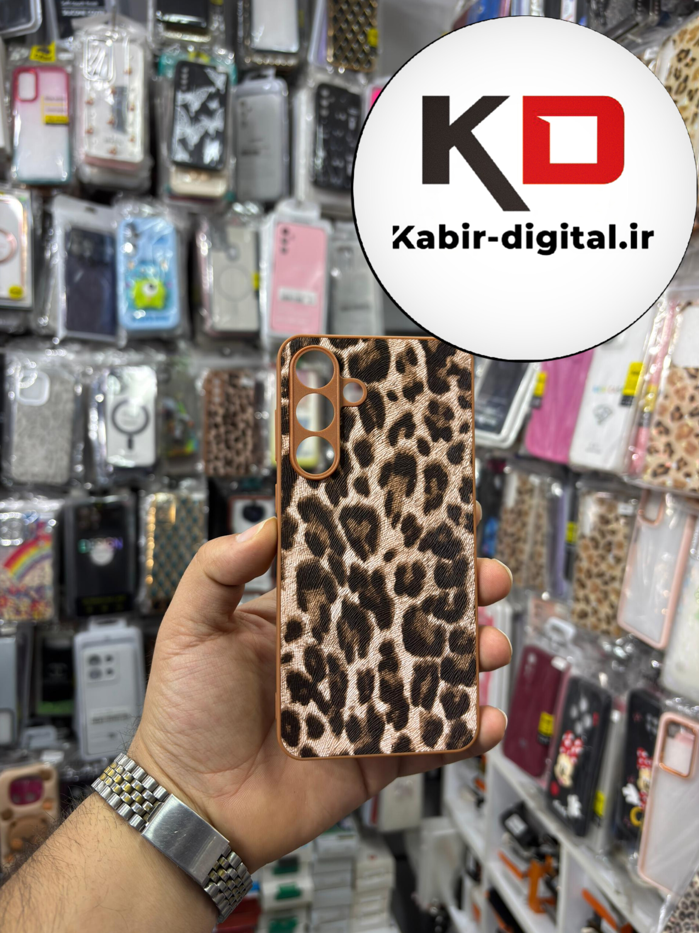 قاب گوشی Galaxy S25 FE سامسونگ  لاکچری سالید اورجینال فانتزی طرح پلنگی محافظ لنزدار