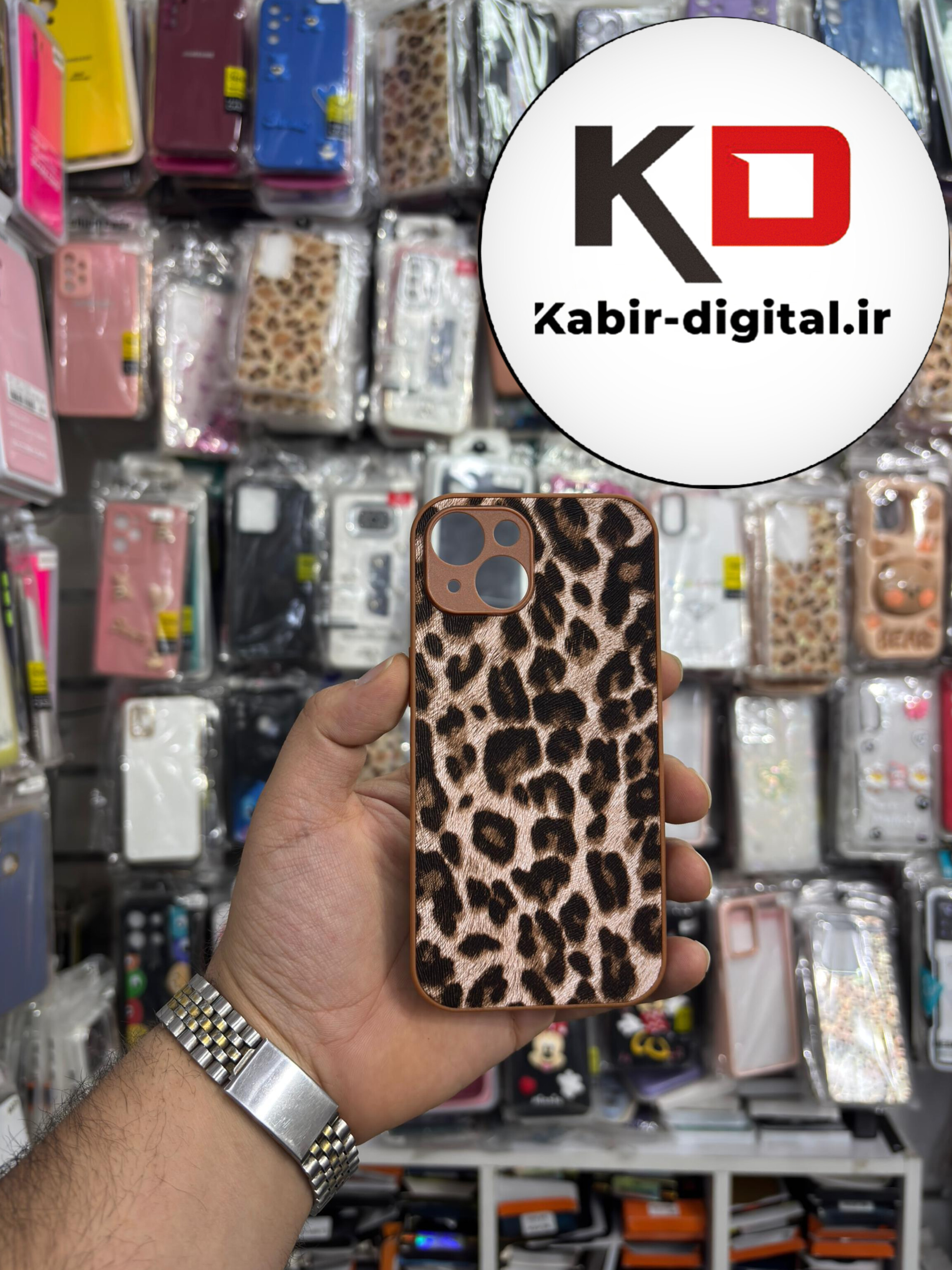 قاب گوشی iPhone 15 آیفون لاکچری سالید اورجینال فانتزی طرح پلنگی محافظ لنزدار