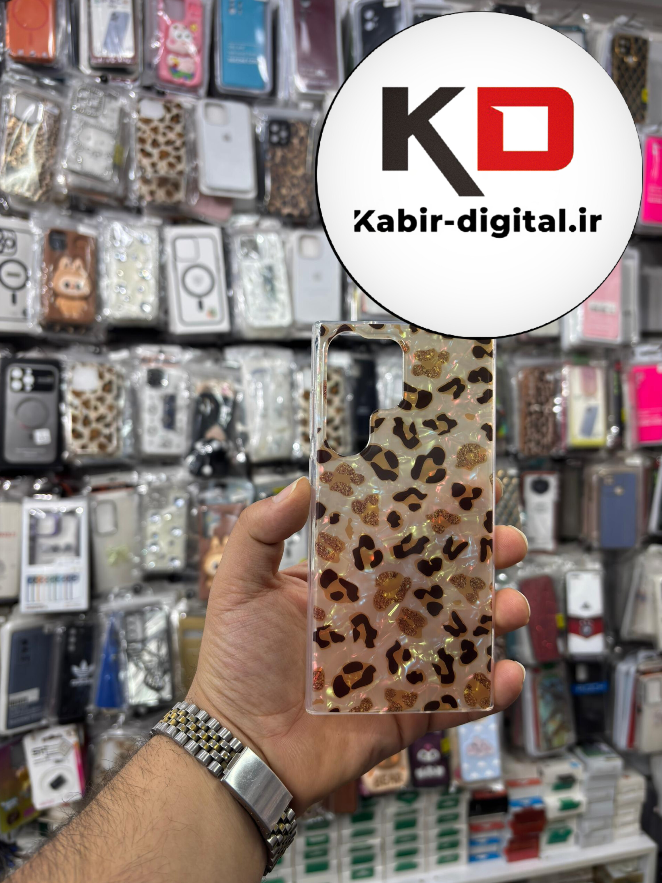 قاب گوشی Galaxy S23 Ultraسامسونگ فانتزی براق IMD لیزری لاکچری سخت HARD طرح پلنگی