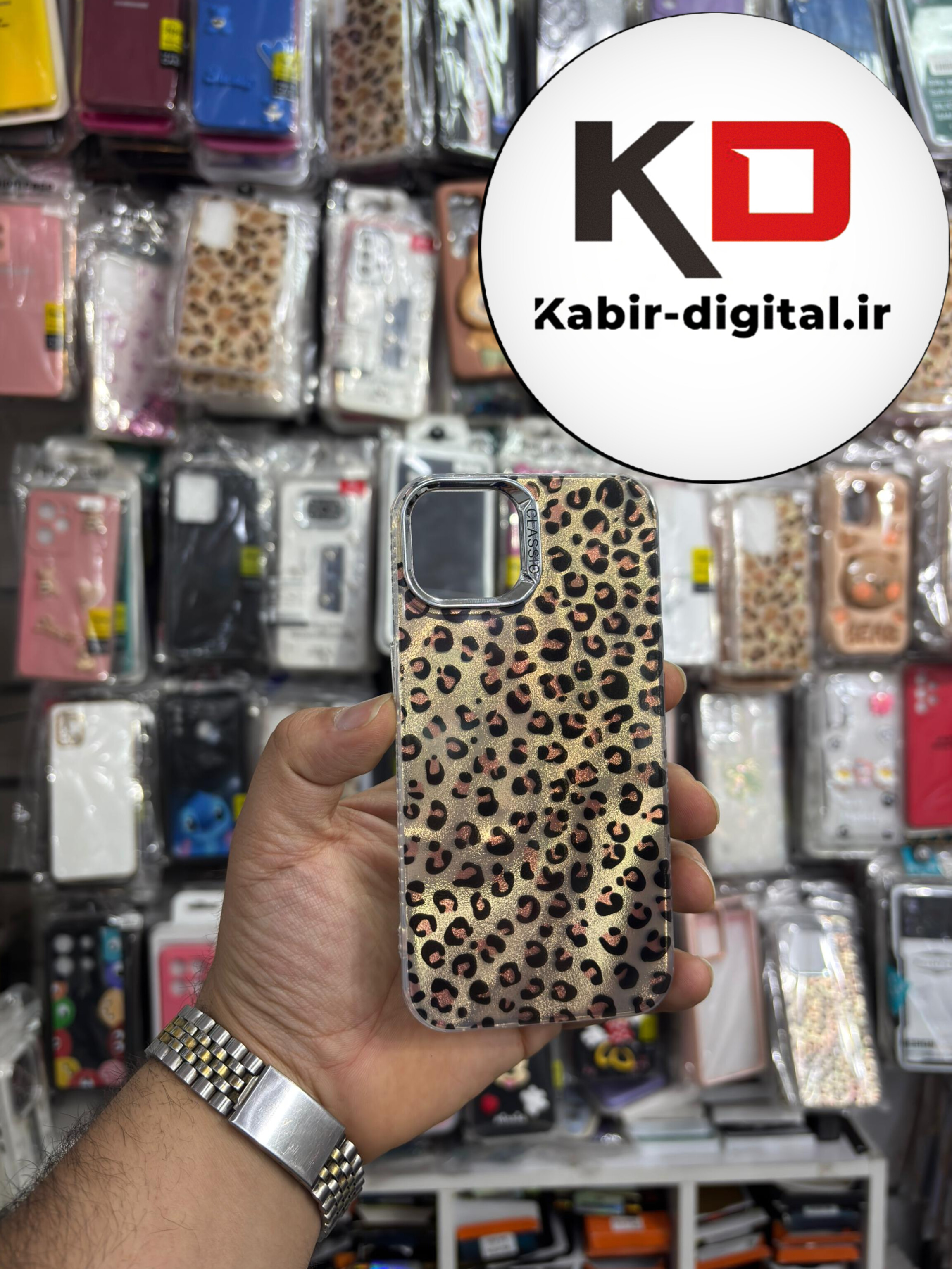 قاب گوشی iPhone 13 Pro آیفون  لاکچری اورجینال فانتزی رزینی طرح پلنگی لنز کرومی