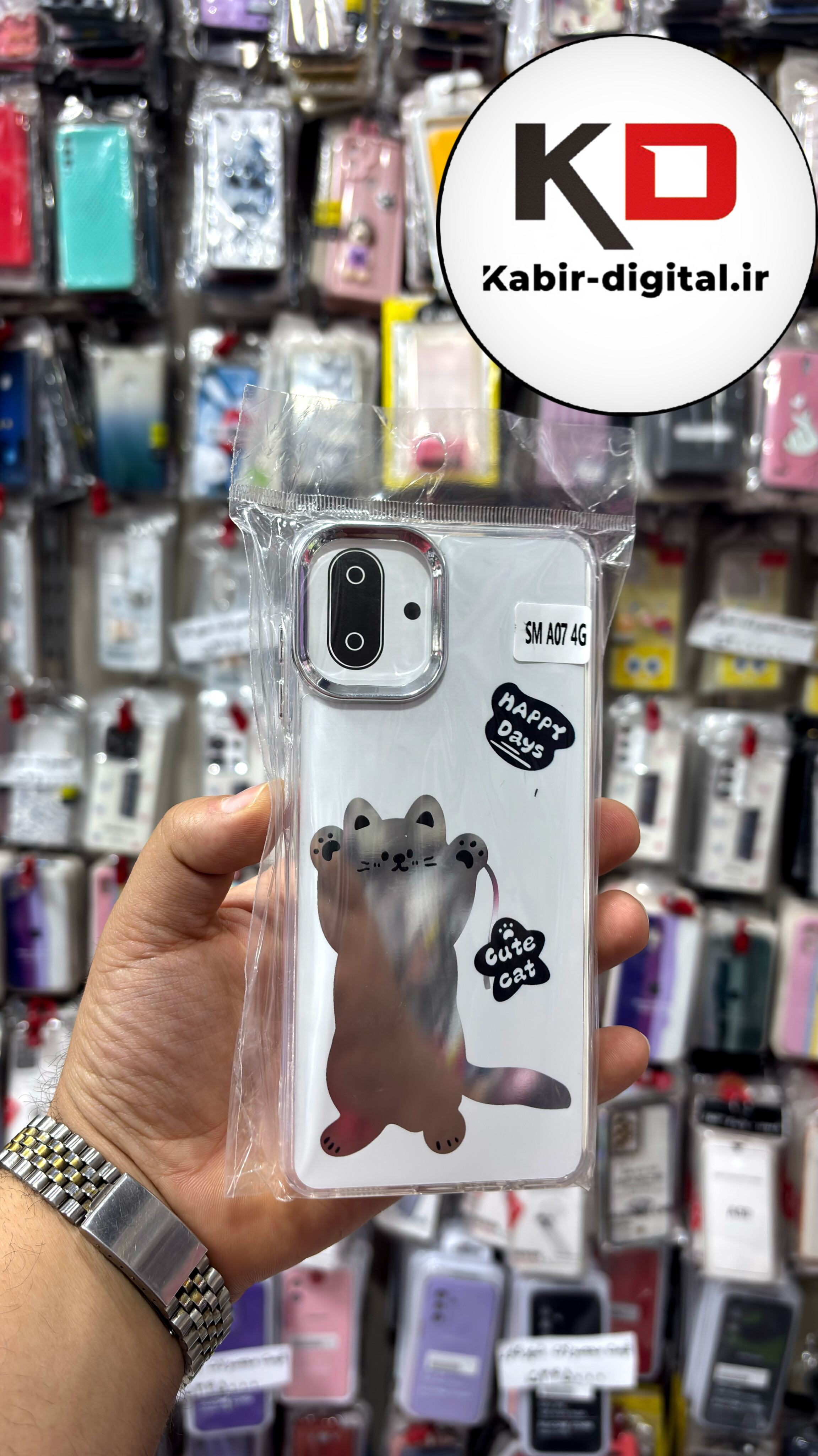قاب گوشی Galaxy A07 سامسونگ اورجینال فانتزی سخت آینه ای لنز کرومی ایربگ دار