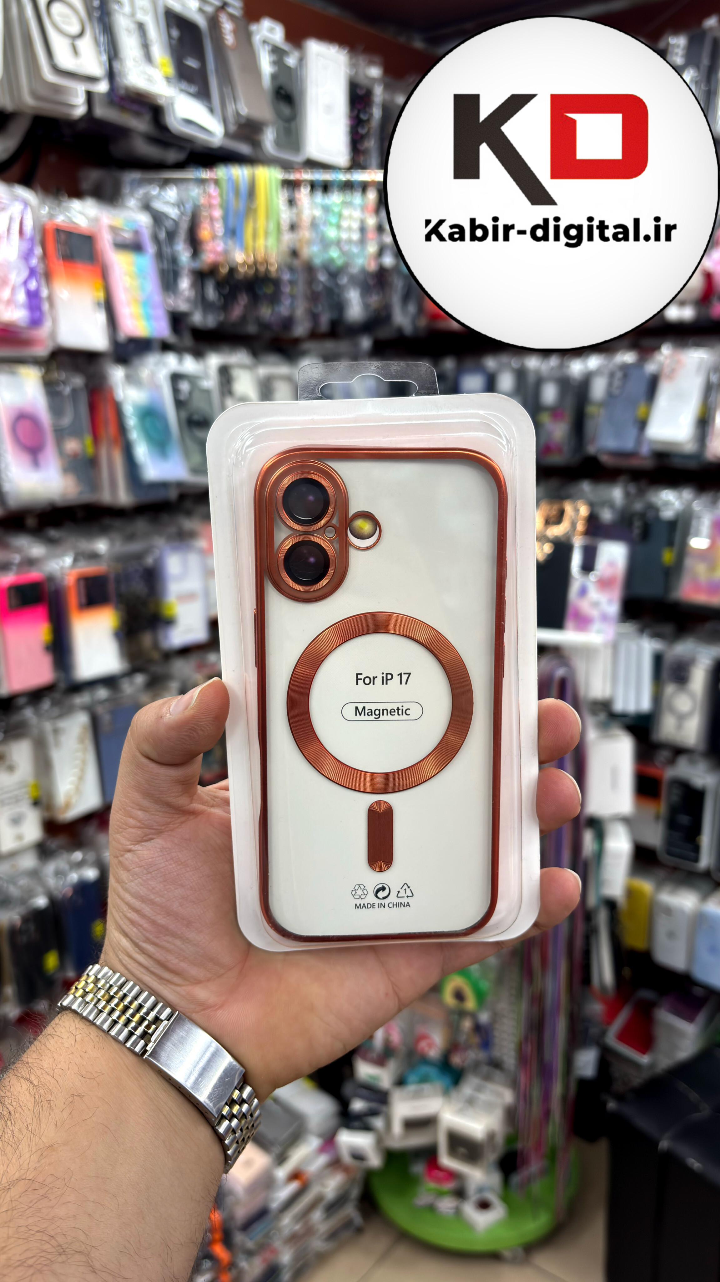 قاب گوشی iPhone 17 آیفون شفاف مگ سیف دار MagSafe اورجینال Metal Stand Case محافظ لنزدار