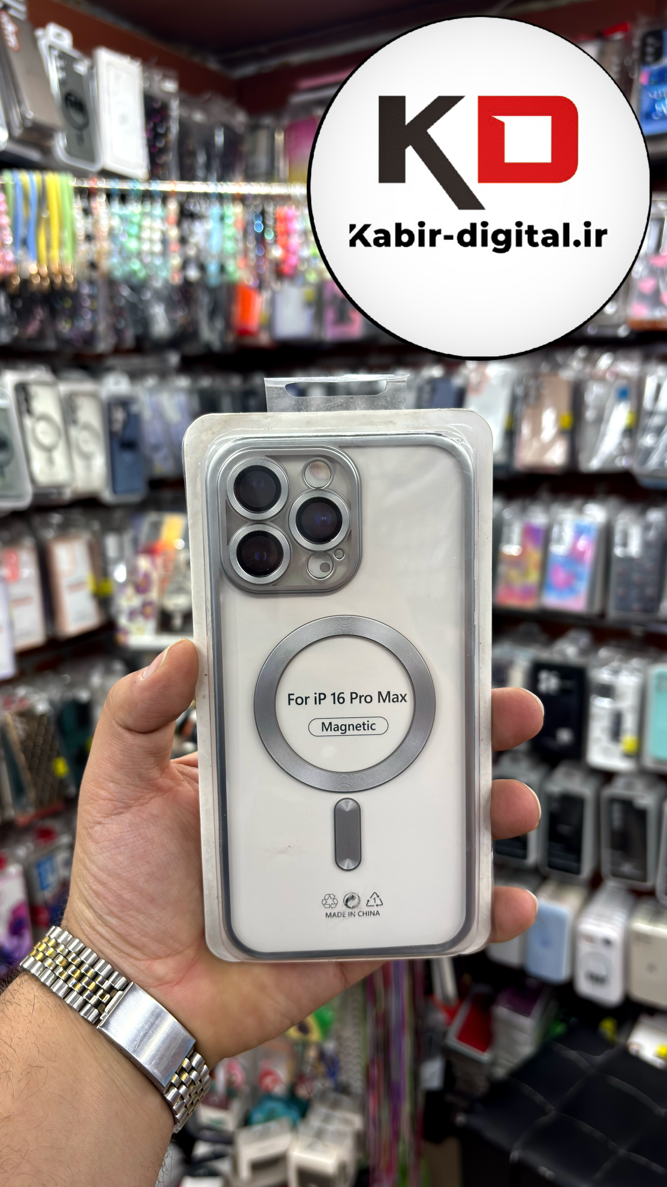 قاب گوشی iPhone 13 Pro  آیفون شفاف مگ سیف دار MagSafe اورجینال Metal Stand Case محافظ لنزدار