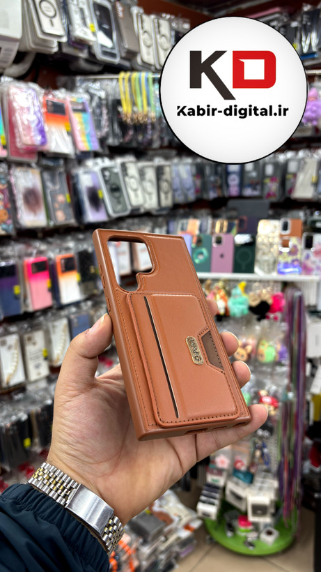 قاب گوشی Galaxy S24 Ultra سامسونگ چرمی جاکارتی دار اورجینال