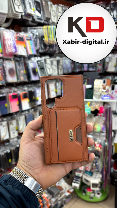 قاب گوشی Galaxy S24 Ultra سامسونگ چرمی جاکارتی دار اورجینال