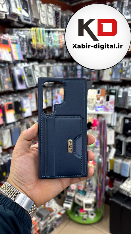 قاب گوشی Galaxy S24 Ultra سامسونگ چرمی جاکارتی دار اورجینال