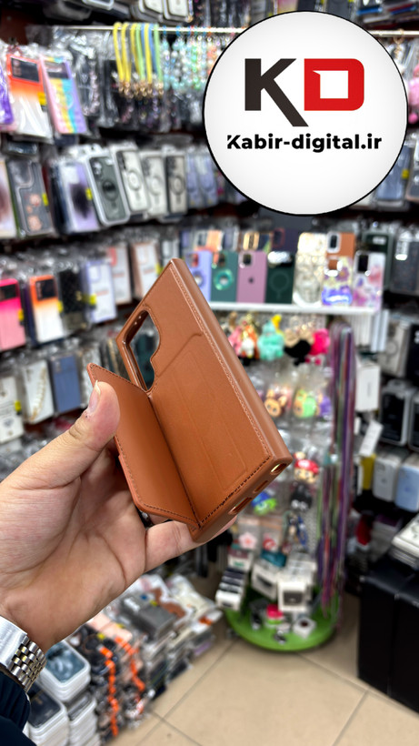قاب گوشی Galaxy S24 Ultra سامسونگ چرمی جاکارتی دار اورجینال