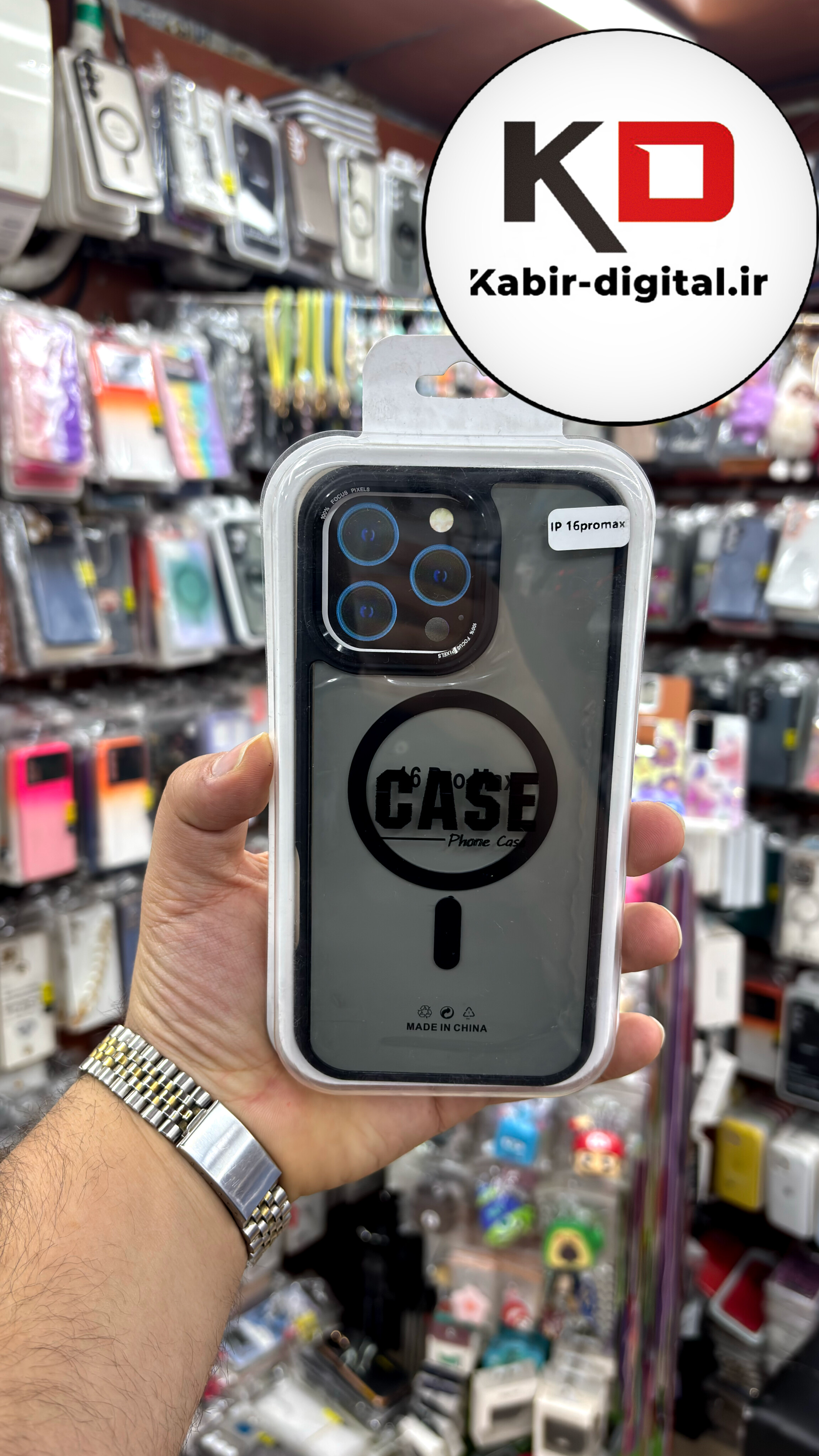 قاب گوشی iPhone 16 pro max آیفون شیشه ای مگ سیف دار  اورجینال Unique Case لنز فلزی