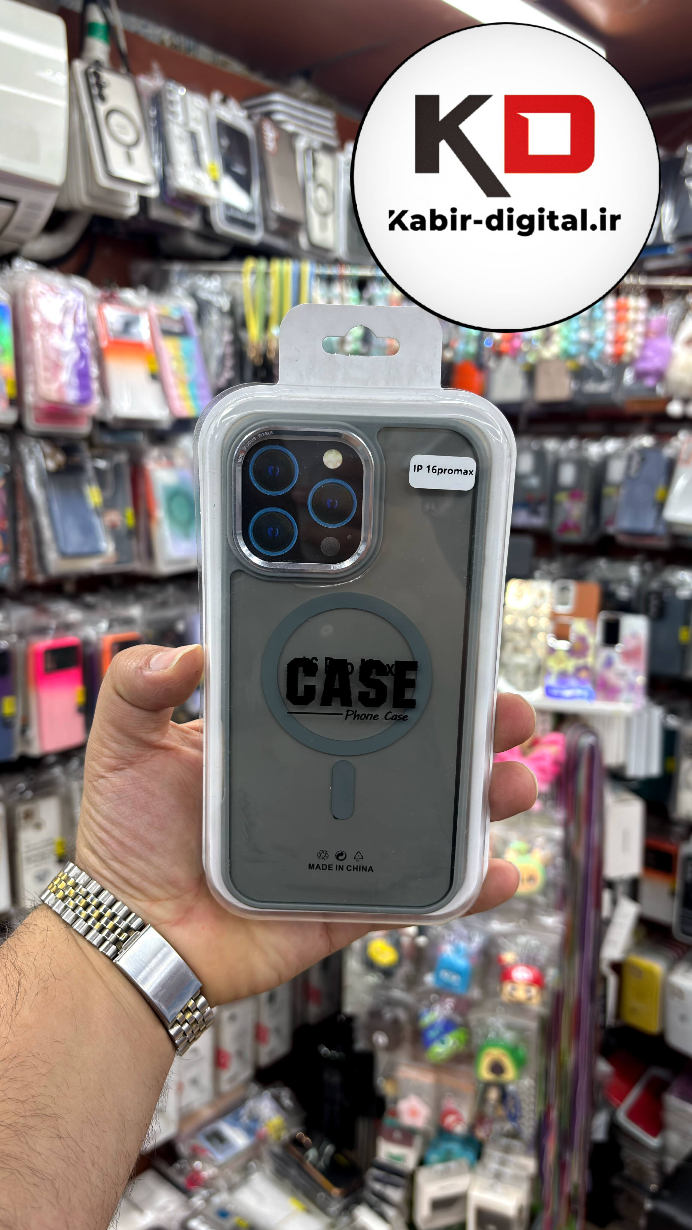 قاب گوشی iPhone 16 pro max آیفون شیشه ای مگ سیف دار  اورجینال Unique Case لنز فلزی