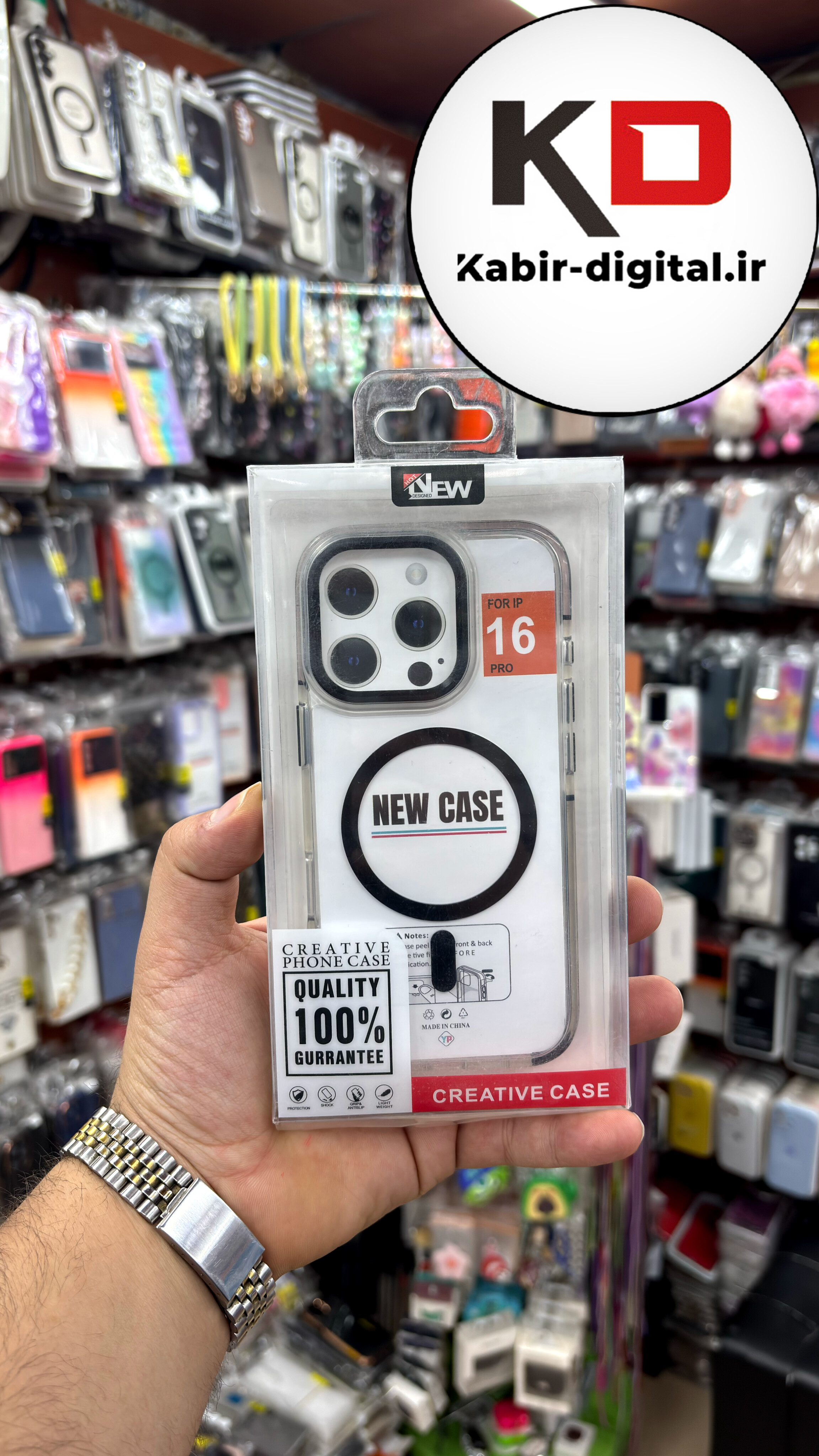 قاب گوشی iPhone 16 pro  آیفون شیشه ای مگ سیف دار  اورجینال Unique Case لنز کرومی