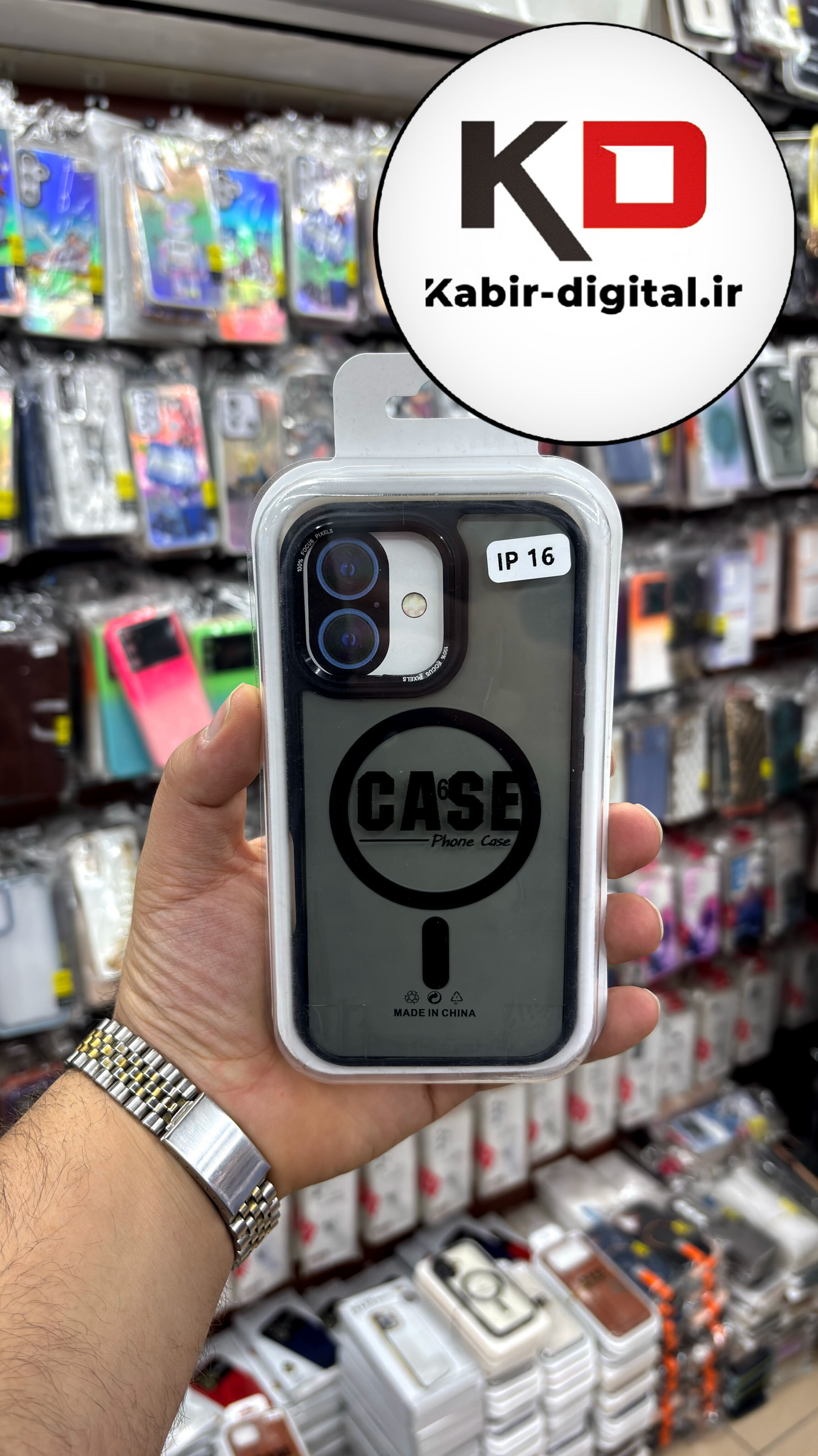 قاب گوشی iPhone 16 آیفون شیشه ای مگ سیف دار  اورجینال Unique Case لنز فلزی