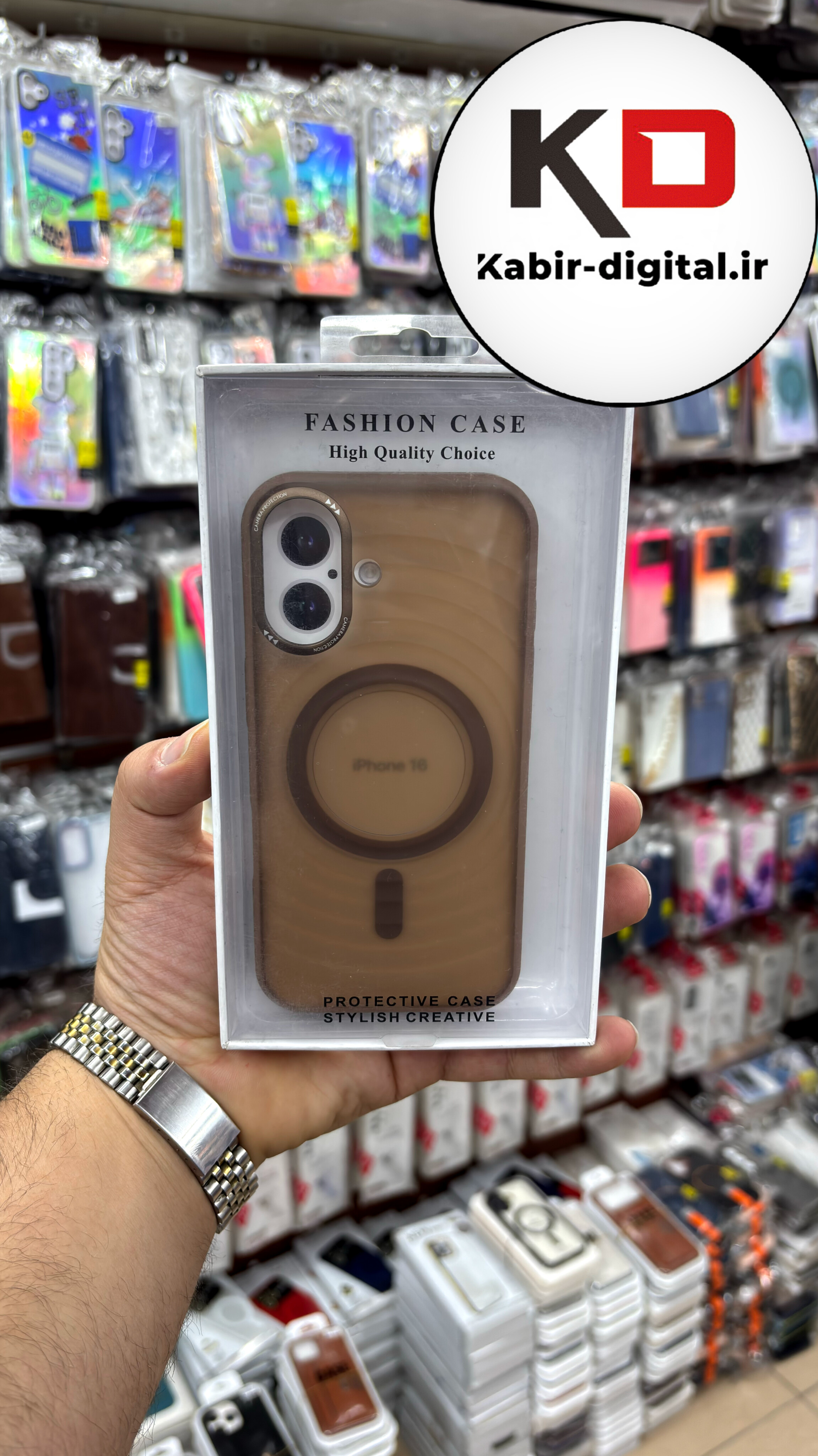 قاب گوشی iPhone 16 آیفون پشت مات شفاف مگ سیف دار  اورجینال Unique Case لنز کرومی
