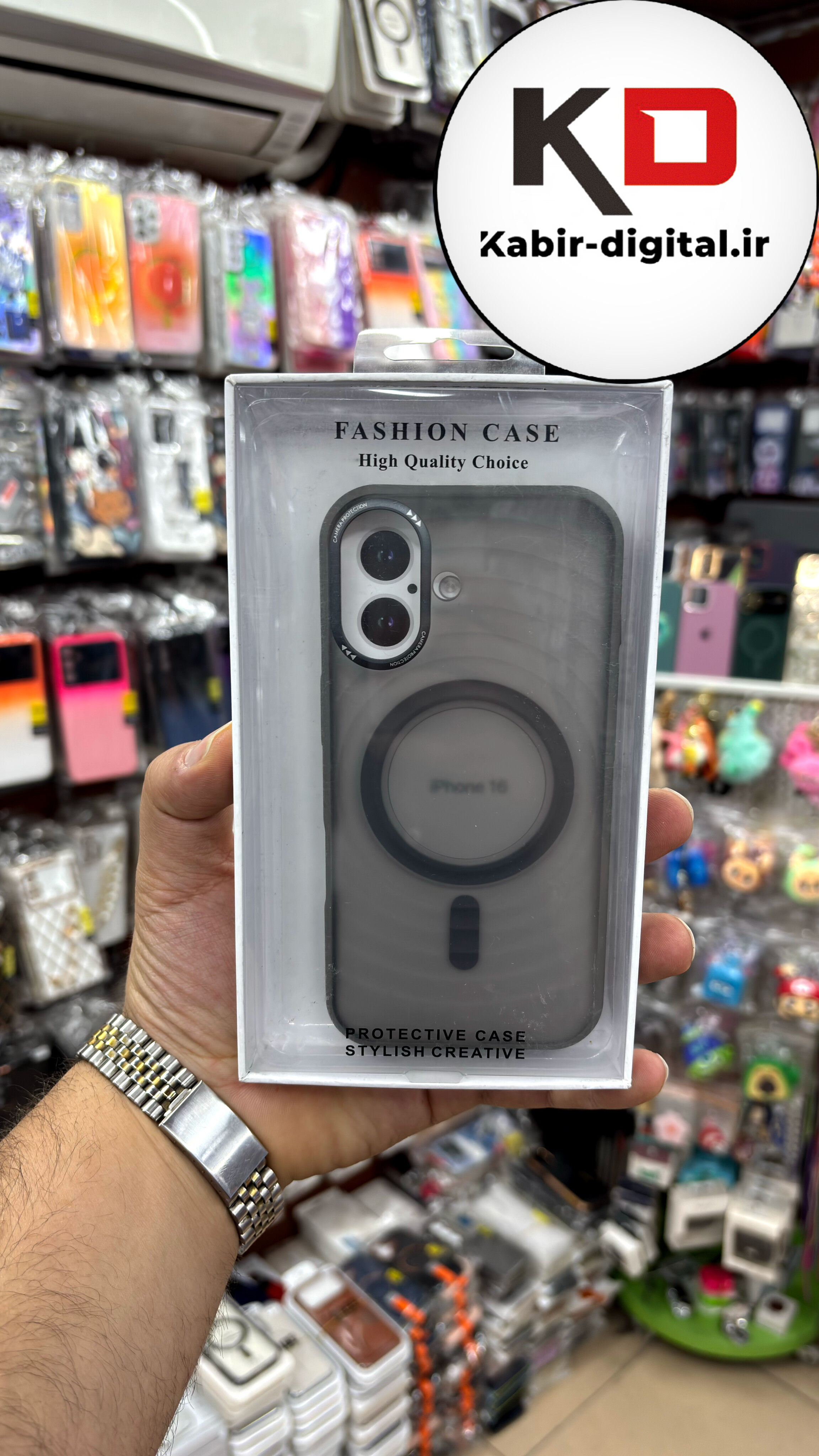 قاب گوشی iPhone 16 آیفون پشت مات شفاف مگ سیف دار  اورجینال Unique Case  لنز کرومی