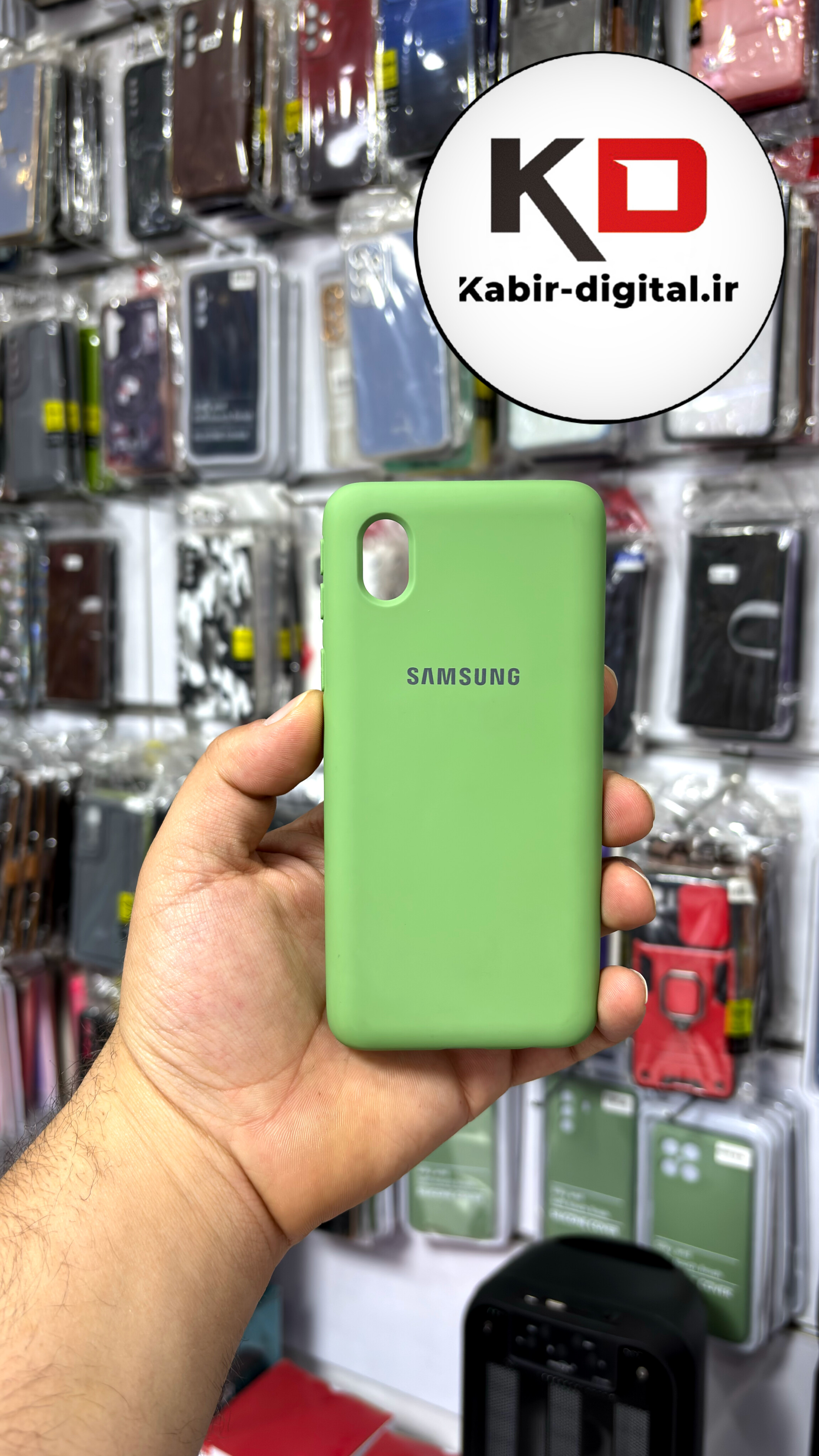 قاب گوشی Galaxy A01 Core سامسونگ سیلیکونی زیر بسته محافظ لنزدار سبز پسته ایی