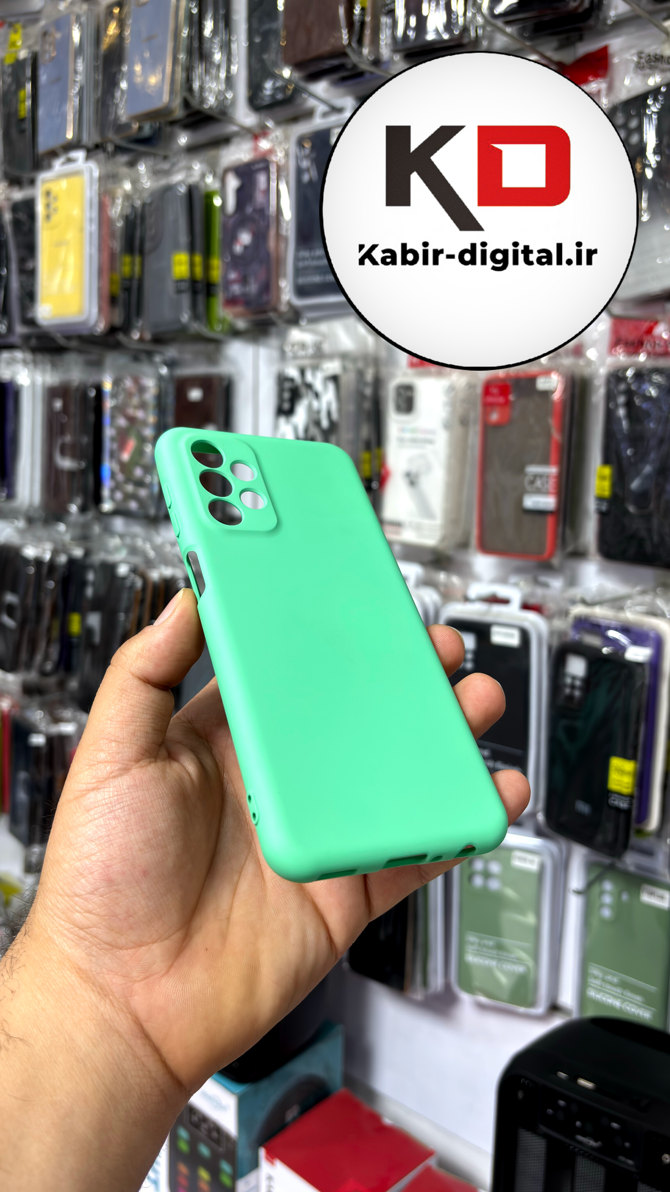 قاب گوشی Galaxy A13 / A23 سامسونگ طرح سیلیکونی اورجینال های کپی درجه یک زیربسته محافظ لنزدار سبز فسفری
