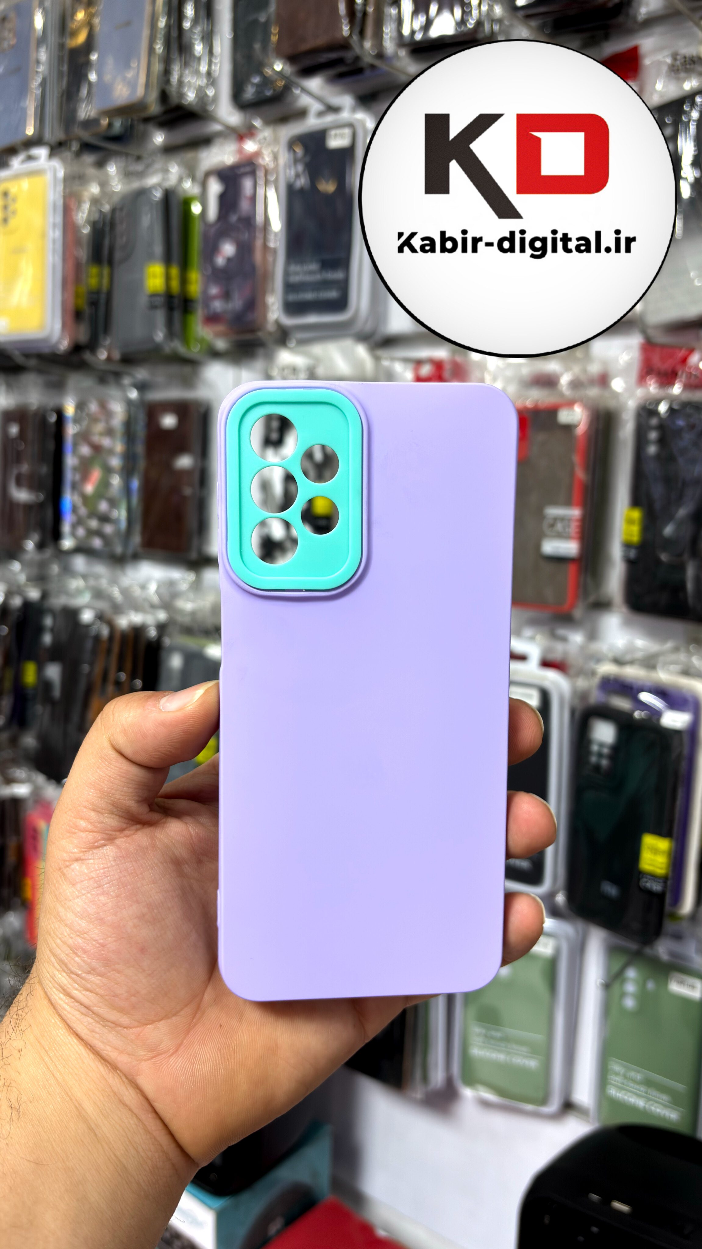 قاب گوشی Galaxy A13 / A23 سامسونگ طرح سیلیکونی محافظ لنزدار دو رنگ بنفش سبز فیروزه ایی