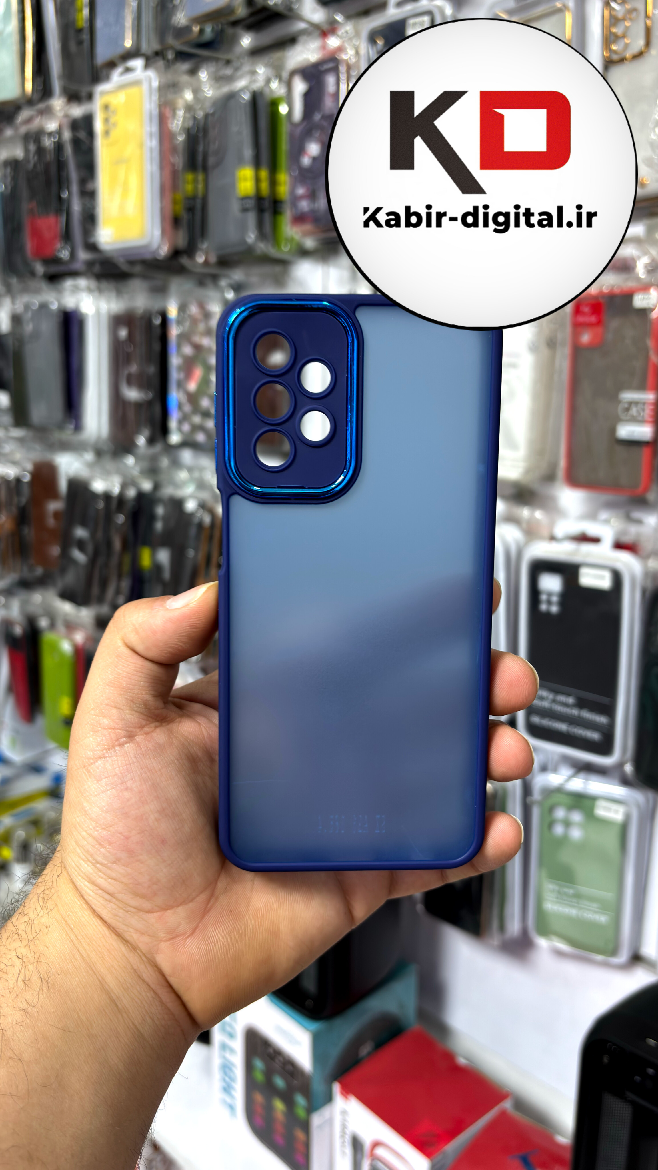 قاب گوشی Galaxy A13 / A23 سامسونگ پشت مات متال کیس دور سیلیکونی محافظ لنزدار آبی