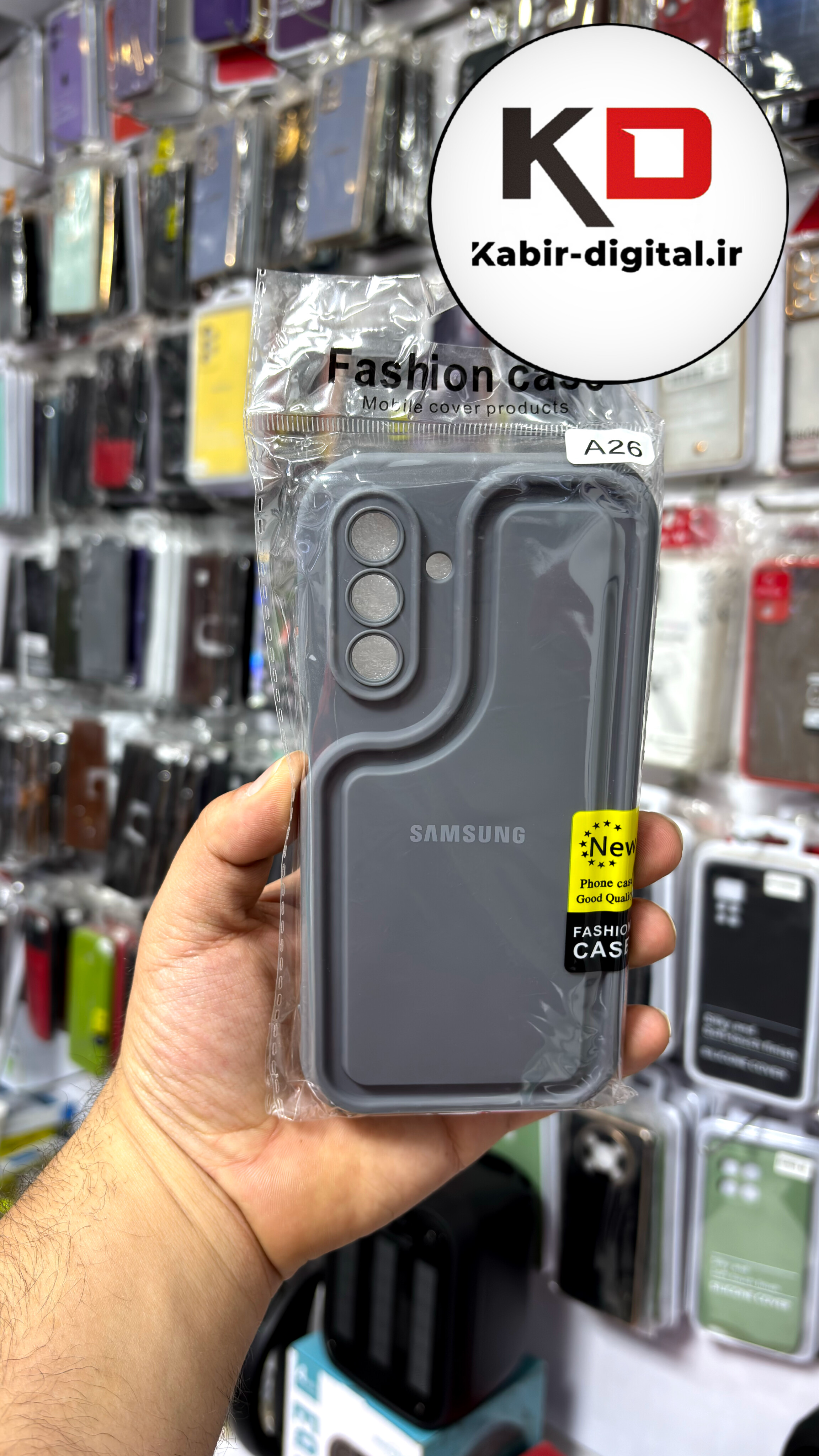 قاب گوشی Galaxy A26 سامسونگ طرح سیلیکونی Solid جدید محافظ لنزدار طوسی