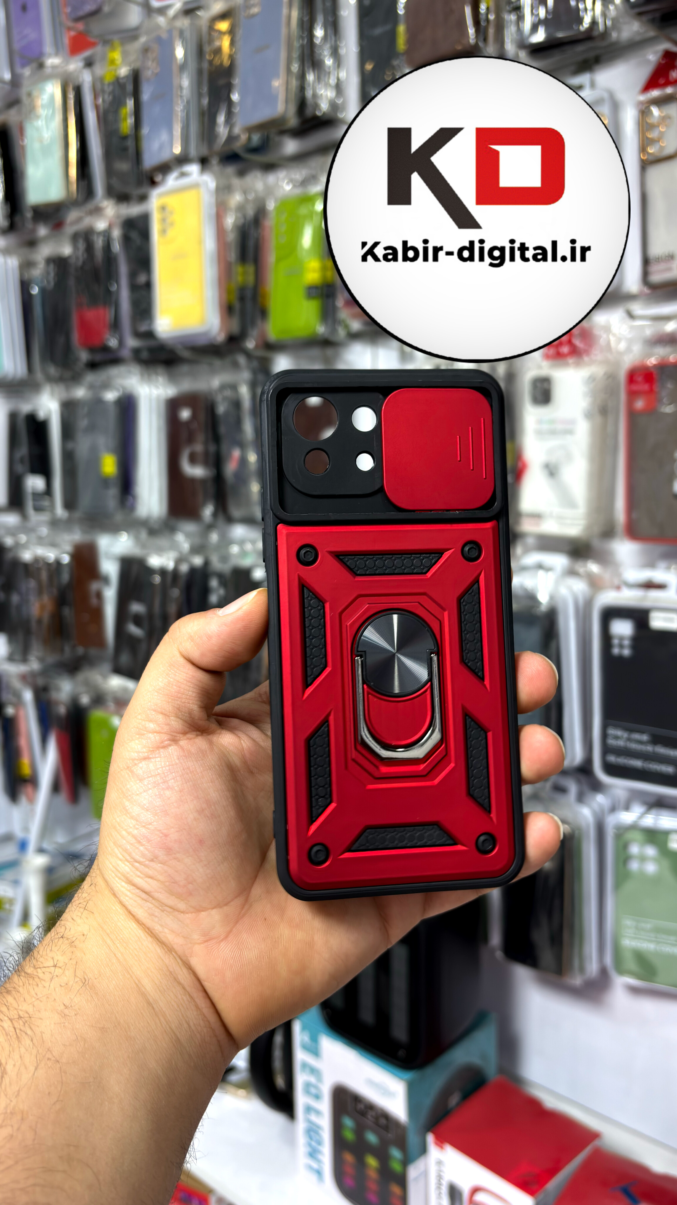 قاب گوشی  Mi 11 Lite شیائومی طرح ضد ضربه بتمن هولدر دار محافظ لنز دار ایربگ دار کشویی قرمز
