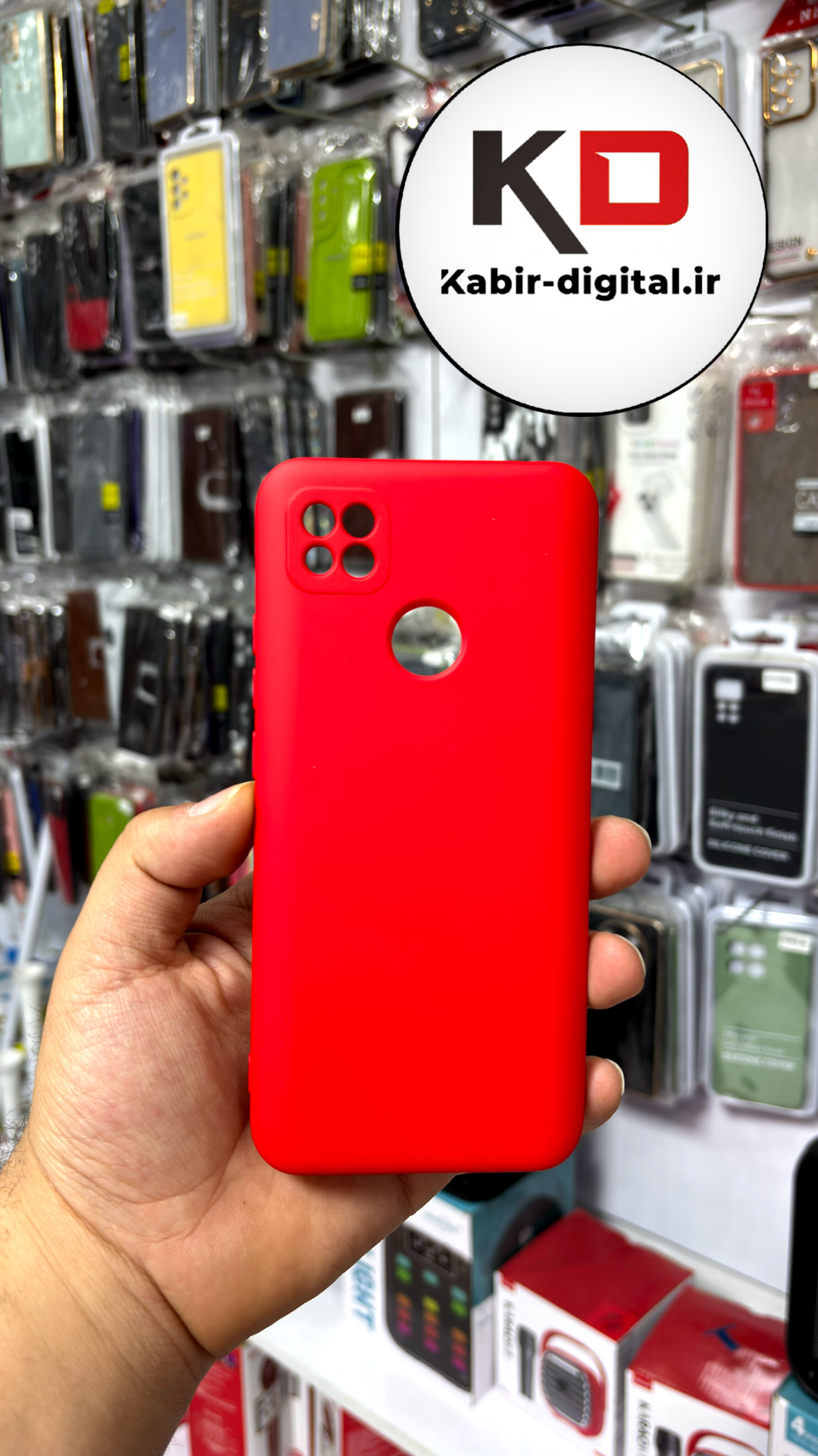 قاب گوشی  Redmi 9c شیائومی طرح سیلیکونی زیر بسته اورجینال های کپی محافظ لنزدار قرمز