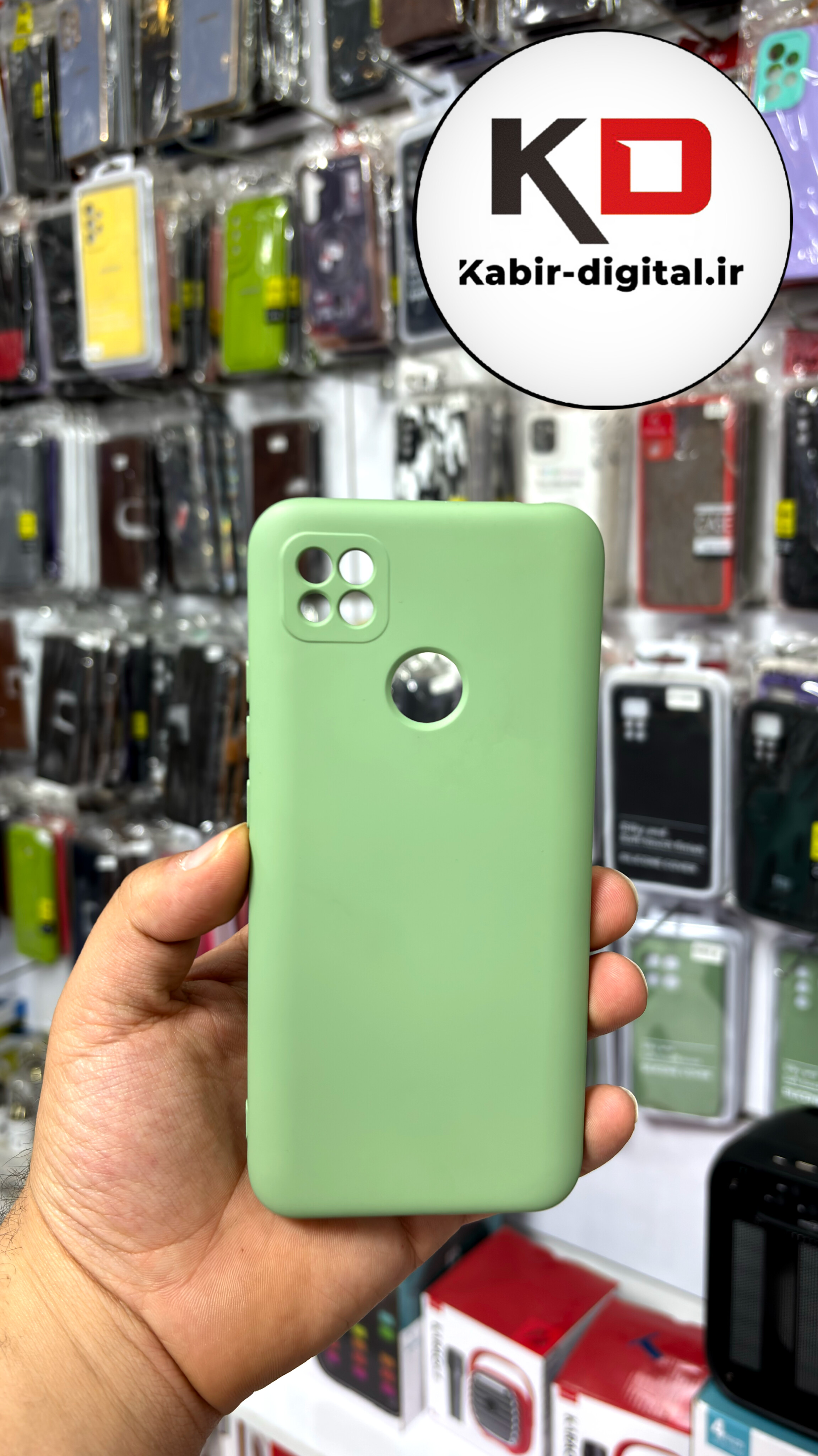 قاب گوشی  Redmi 9c شیائومی طرح سیلیکونی زیر بسته اورجینال های کپی محافظ لنزدار سبز
